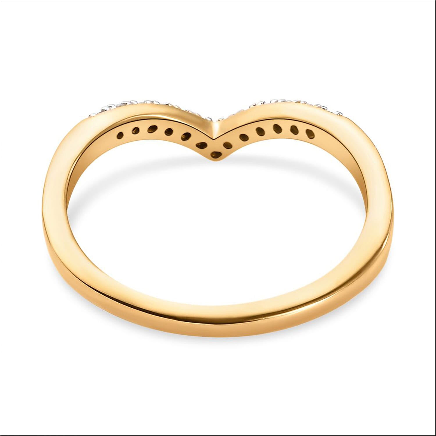 Diamond Wishbone Ring in Sterling Silver 0.080 Ct