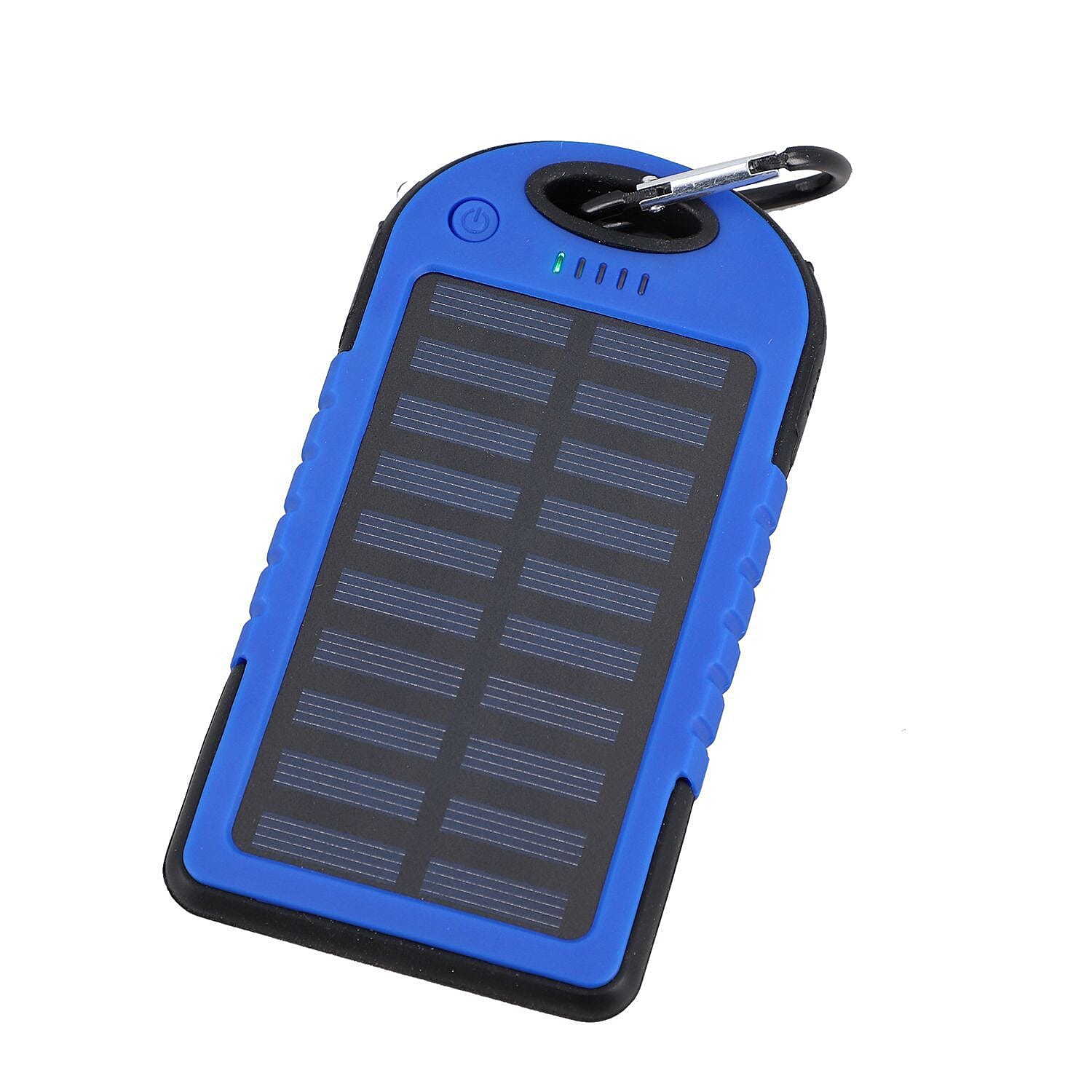 Homesmart Solar Panel 5000mah Power Bank with USB Cable (Size 15x7 Cm) - Dark Blue & Black