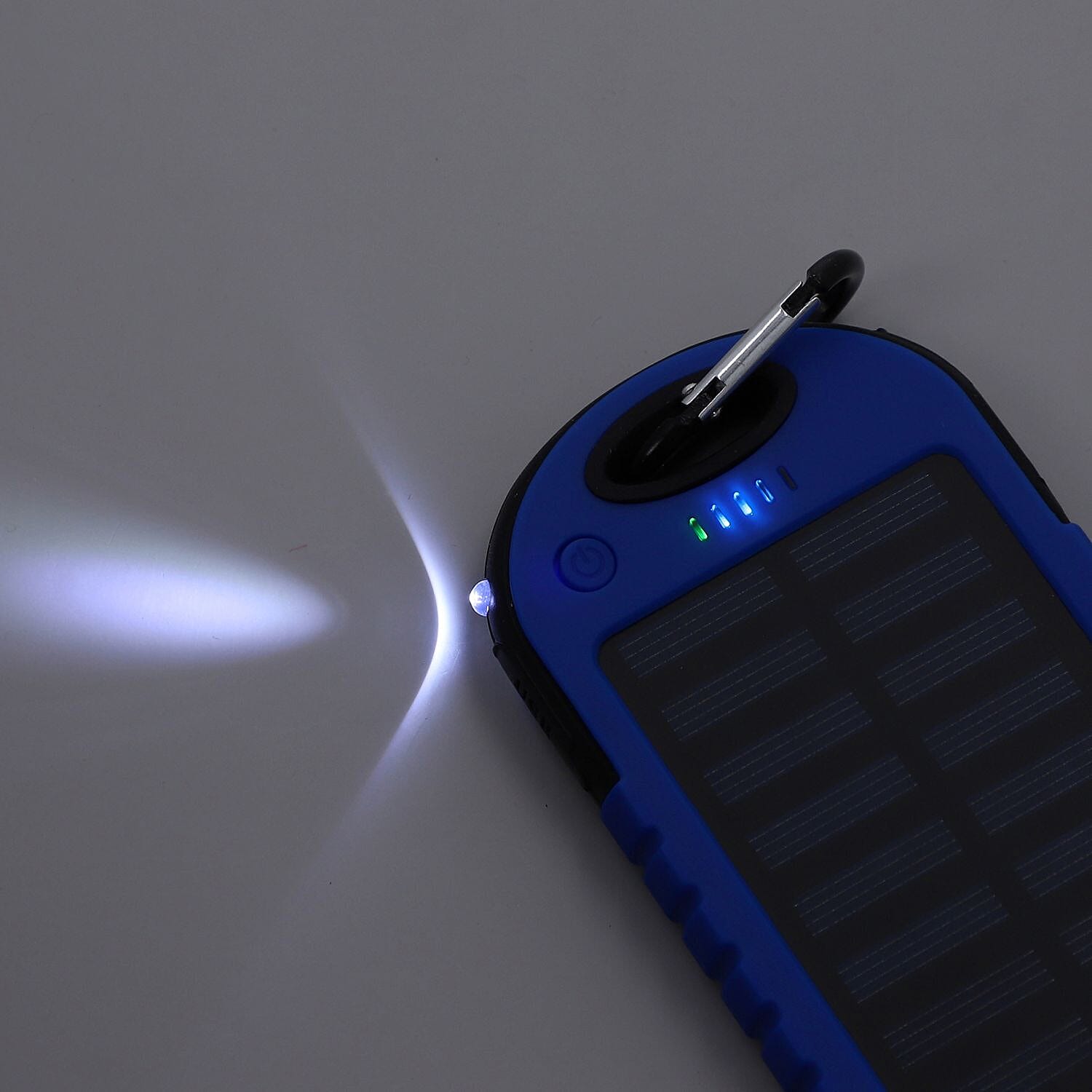 Homesmart Solar Panel 5000mah Power Bank with USB Cable (Size 15x7 Cm) - Dark Blue & Black