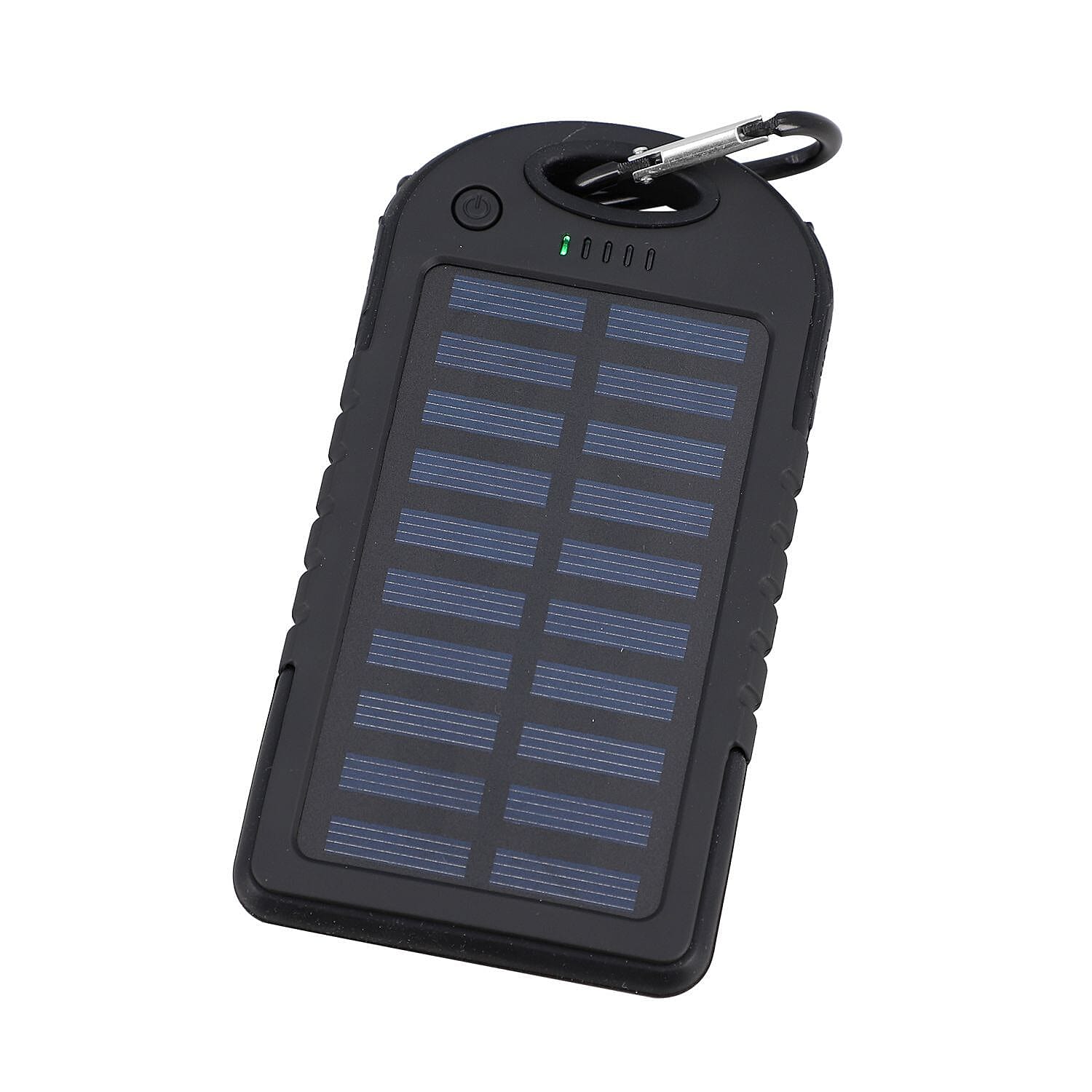 Homesmart Solar Panel 5000mah Power Bank with USB Cable (Size 14x7 Cm) - Black