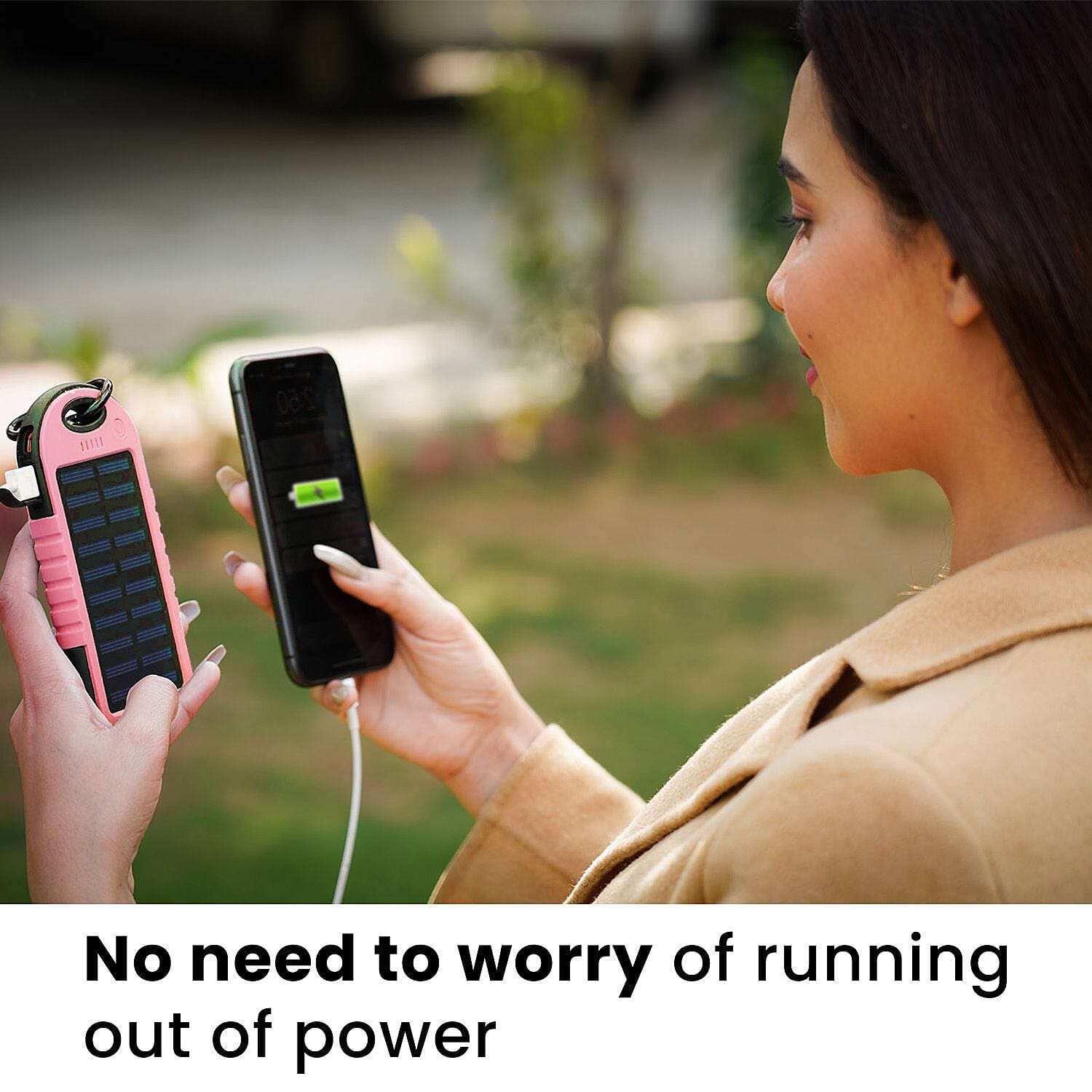 ENERGY SAVING- Solar Panel 5000mah Power Bank with torch and USB cable - Red