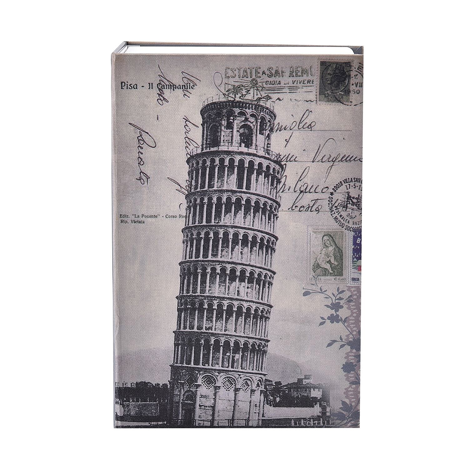 Pisa Tower Pattern Book Safe with Combination Lock (Size 18x11x5 Cm) - Green