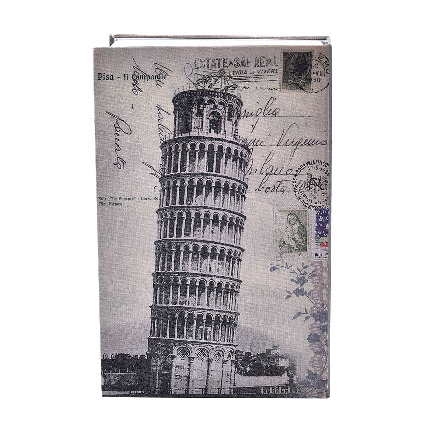 Pisa Tower Pattern Book Safe with Combination Lock (Size 18x11x5 Cm) - Green