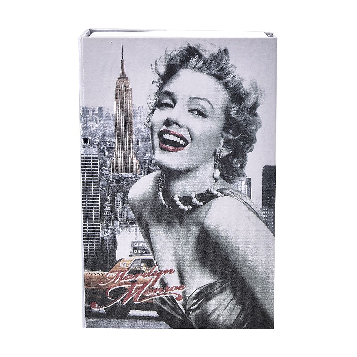 Marilyn Monroe Pattern Book Safe with Combination Lock (Size 18x11x5 Cm) - Grey