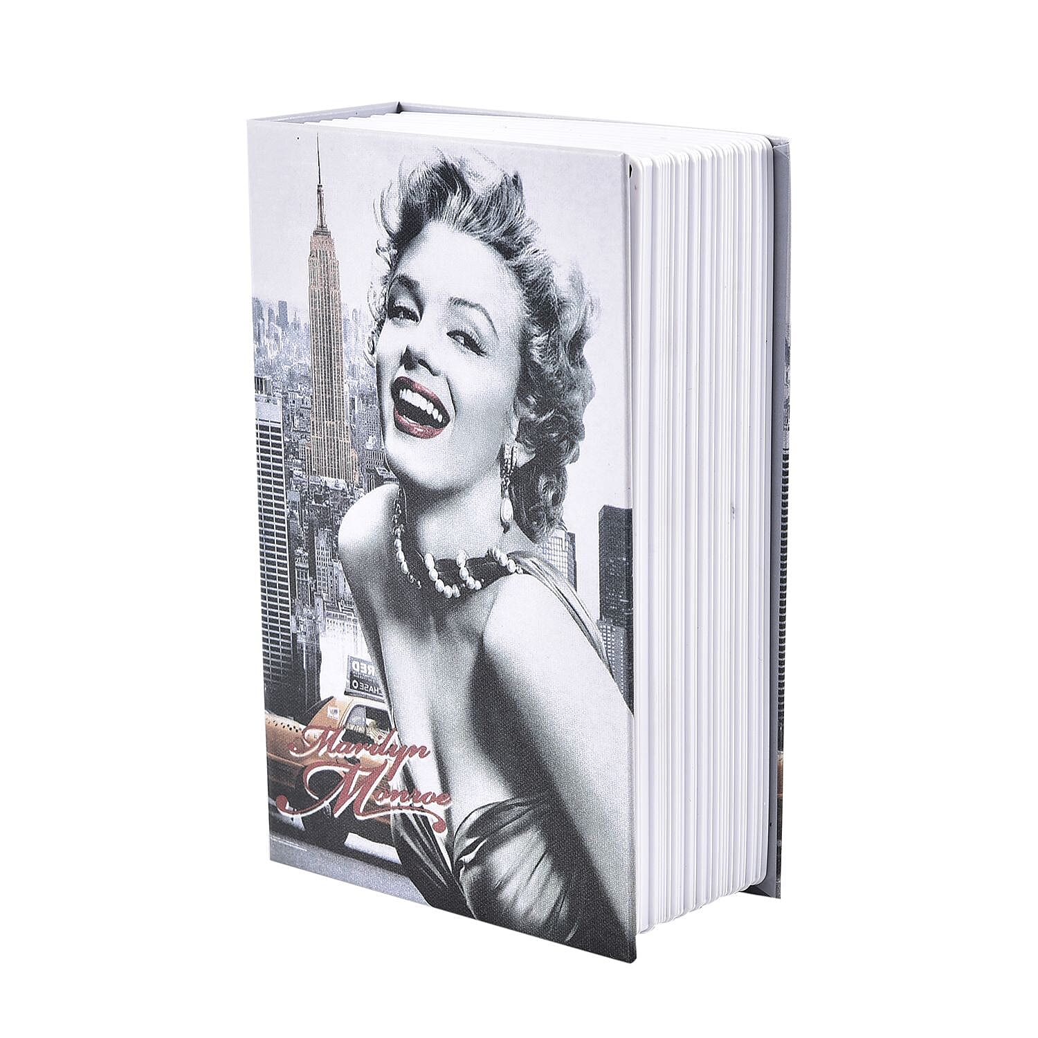 Marilyn Monroe Pattern Book Safe with Combination Lock (Size 18x11x5 Cm) - Grey