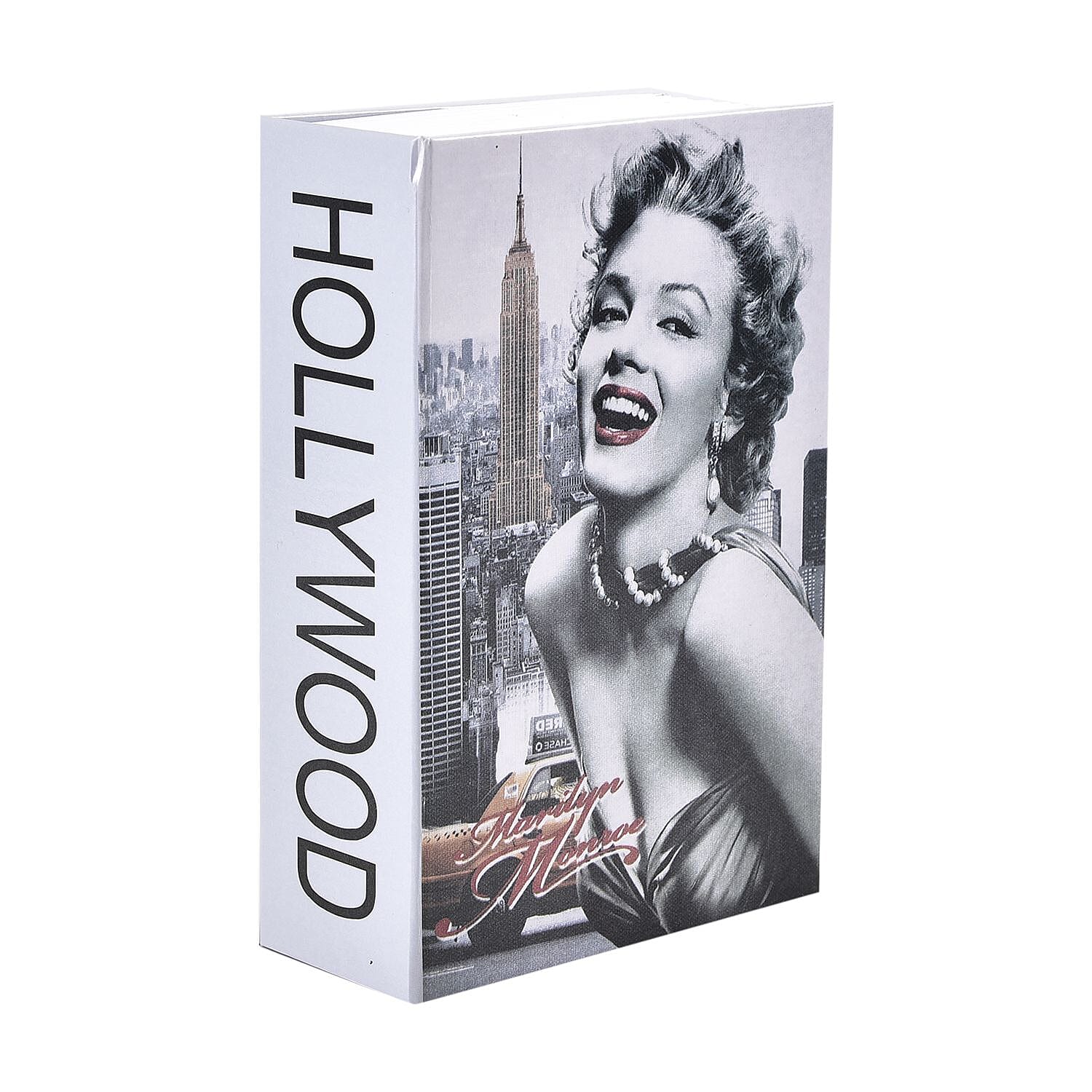 Marilyn Monroe Pattern Book Safe with Combination Lock (Size 18x11x5 Cm) - Grey
