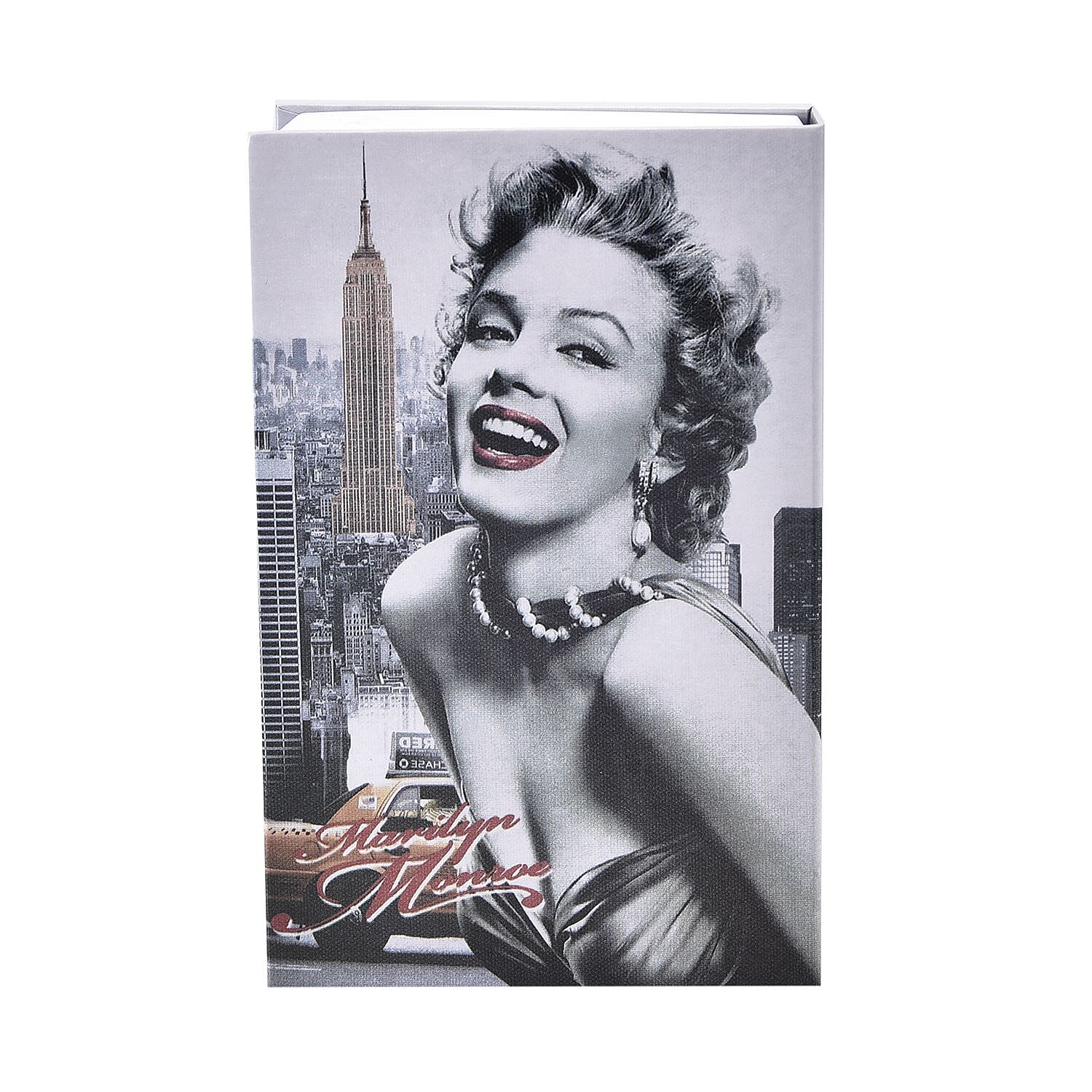 Marilyn Monroe Pattern Book Safe with Combination Lock (Size 18x11x5 Cm) - Grey