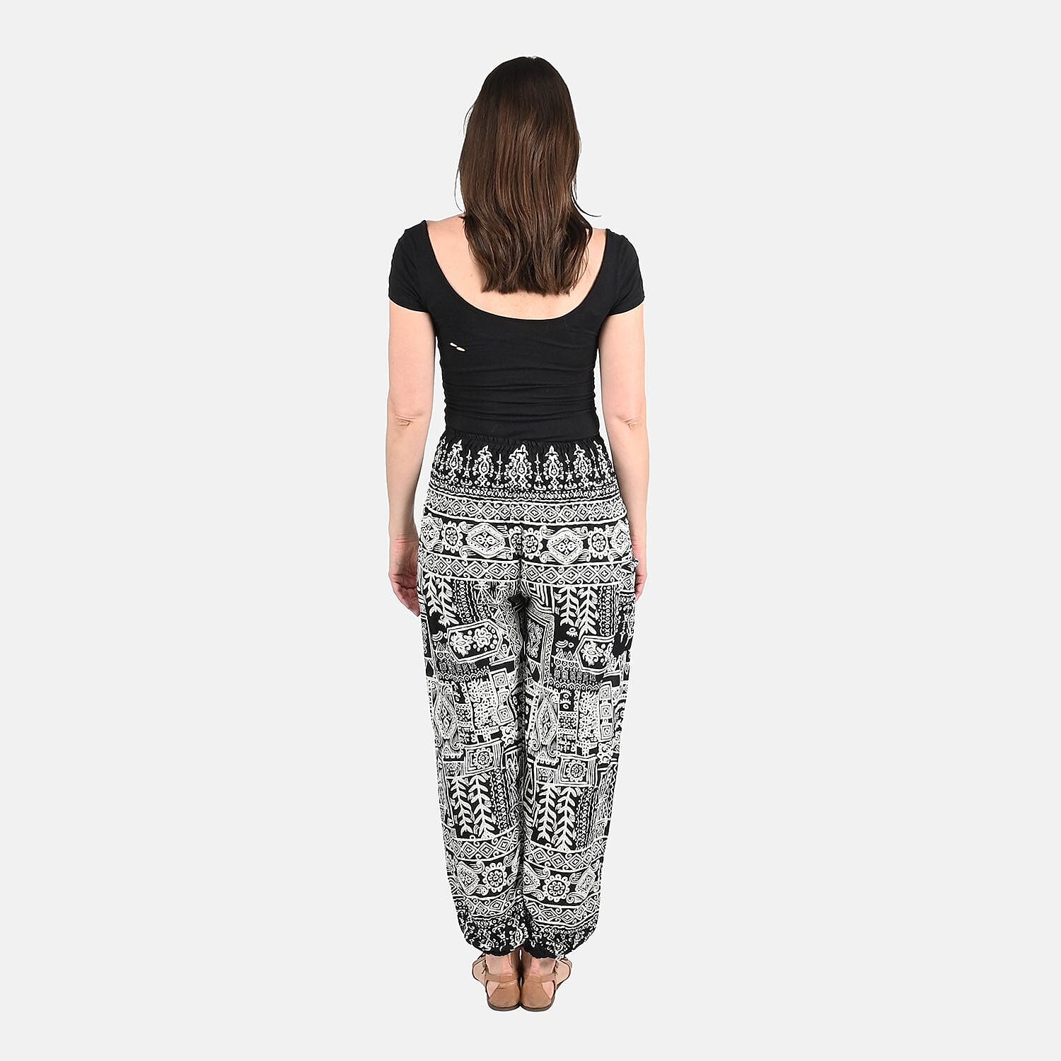 Tamsy Polyester Aztec Jean and Pant/Trouser (Size 42x28 in) - Black & Gray