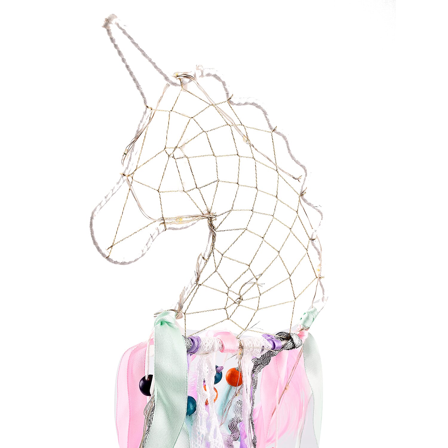 One Time Close Out Deal- Hanging Unicorn Face LED Dream Catcher