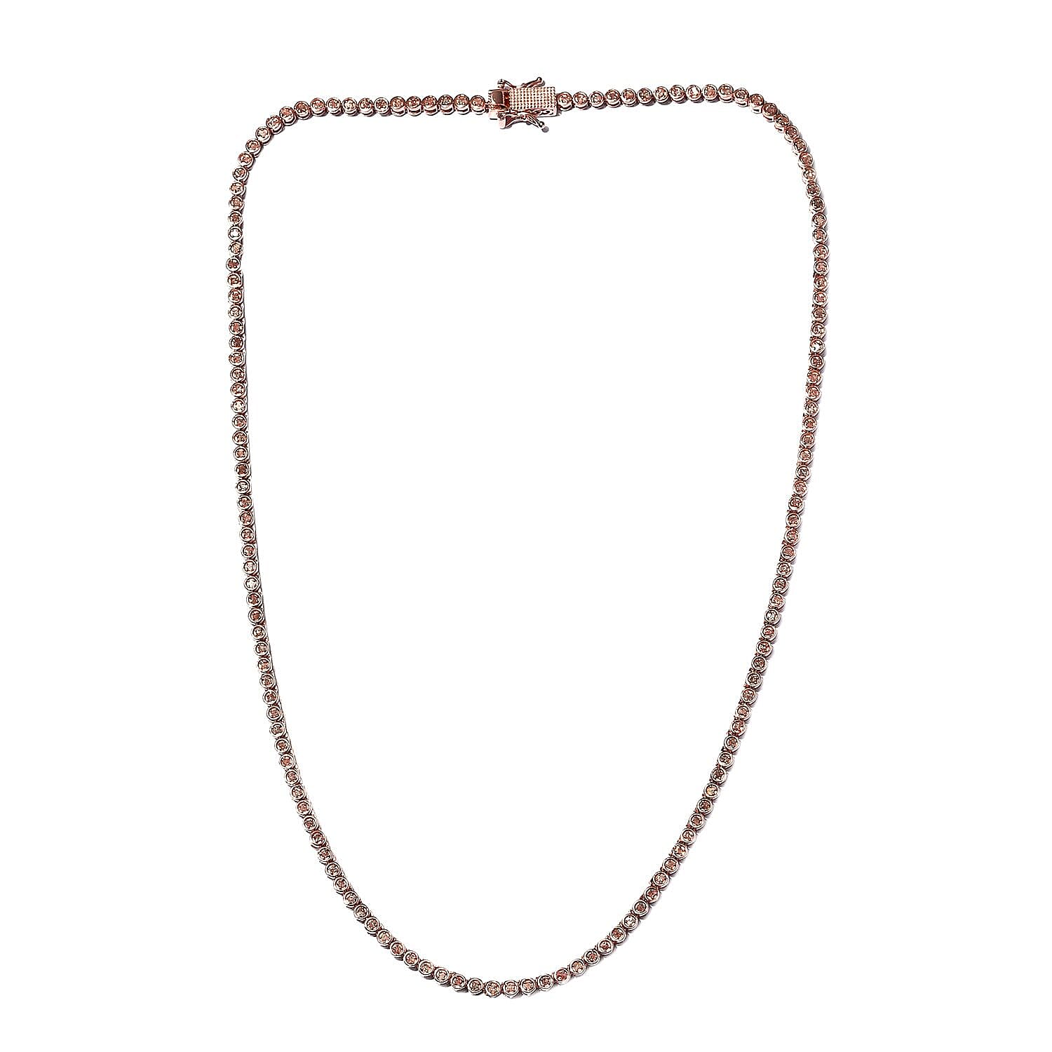 Natural Uncut Pink Diamond Necklace (Size - 20) in 18K Vermeil Rose Gold Overlay Sterling Silver 2.00 Ct, Silver Wt. 22.97 Gms