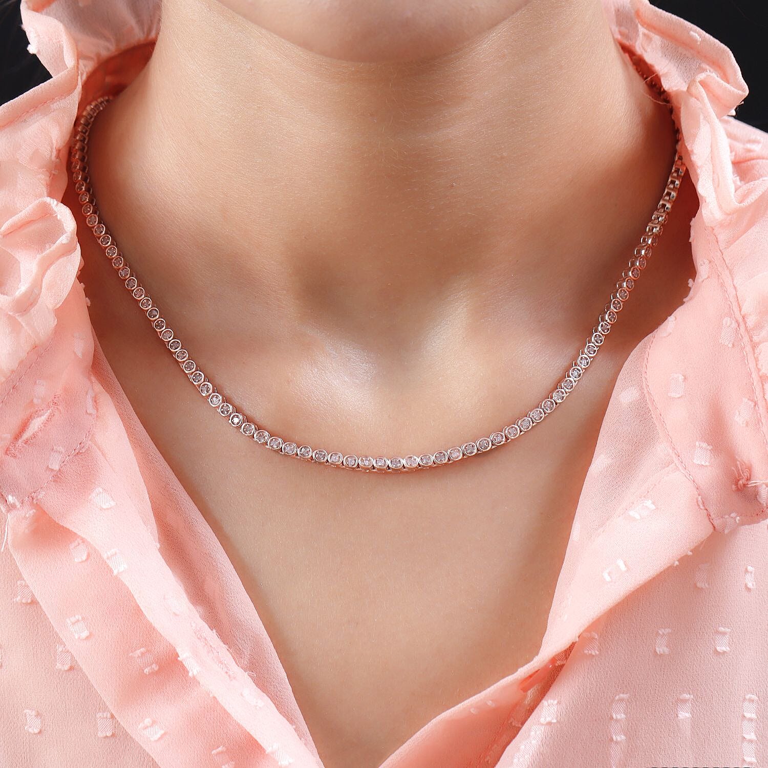 Natural Uncut Pink Diamond Necklace (Size - 20) in 18K Vermeil Rose Gold Overlay Sterling Silver 2.00 Ct, Silver Wt. 22.97 Gms