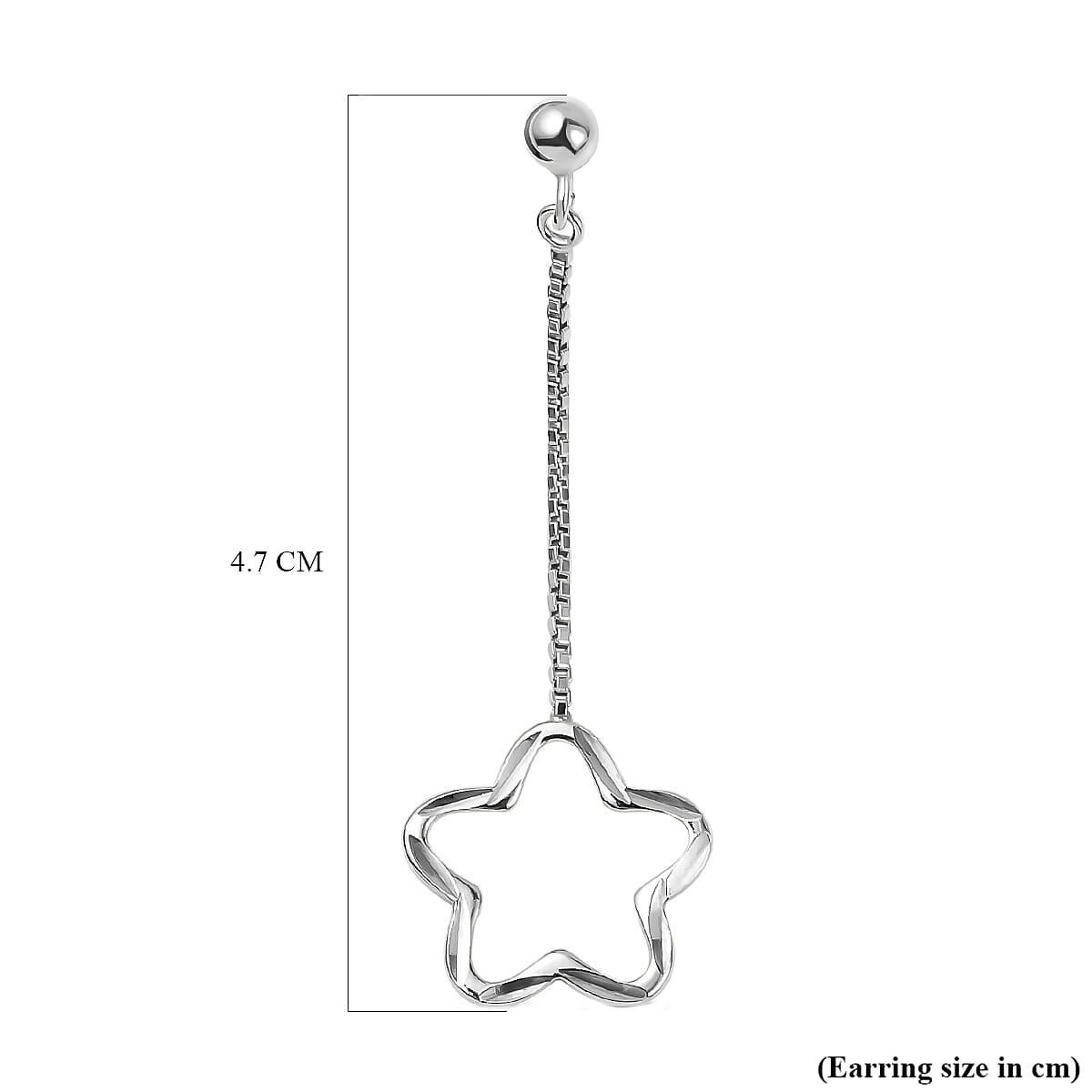 Sterling Silver Dangling Star Earrings (with Push Back)