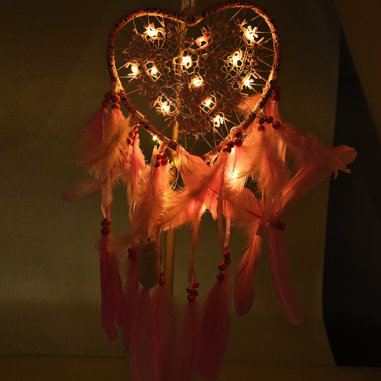 One Time Close Out Deal- Hanging Heart LED Dream Catcher