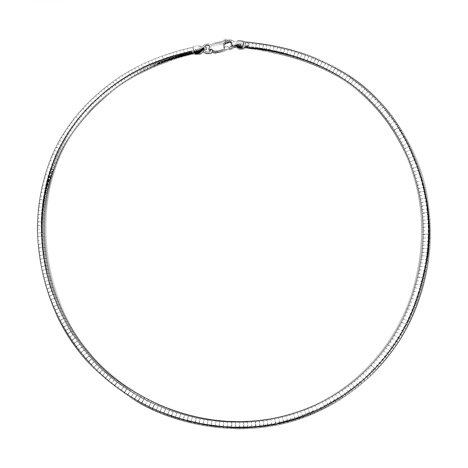 Italian Close Out - Sterling Silver Omega Necklace (Size - 20) with Lobster Clasp, Silver Wt. 12.50 Gms