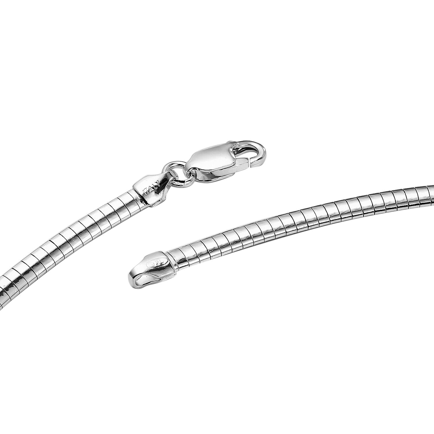 Italian Close Out - Sterling Silver Omega Necklace (Size - 20) with Lobster Clasp, Silver Wt. 12.50 Gms