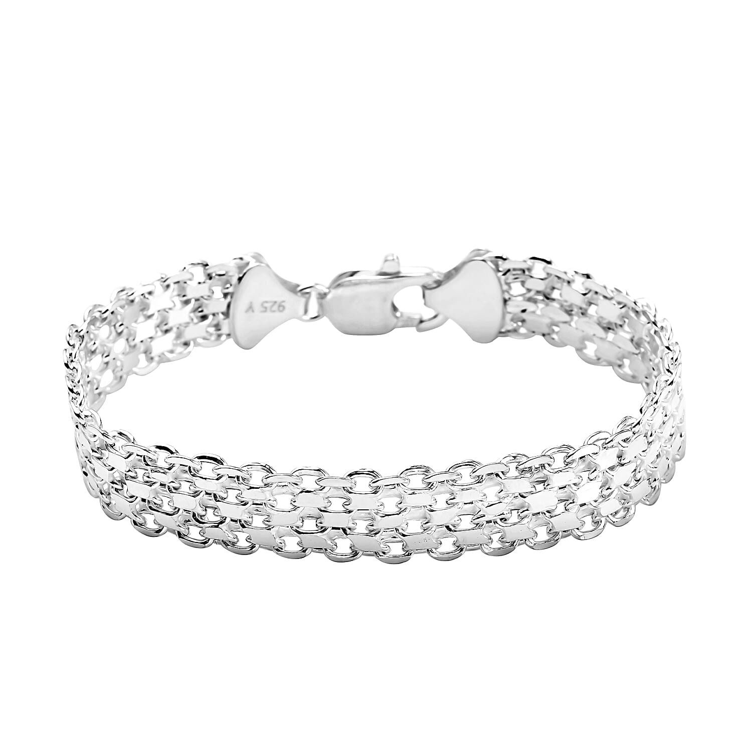 Sterling Silver Bracelet (Size - 7.5) With Lobster Clasp, Silver Wt 8.50 Gms