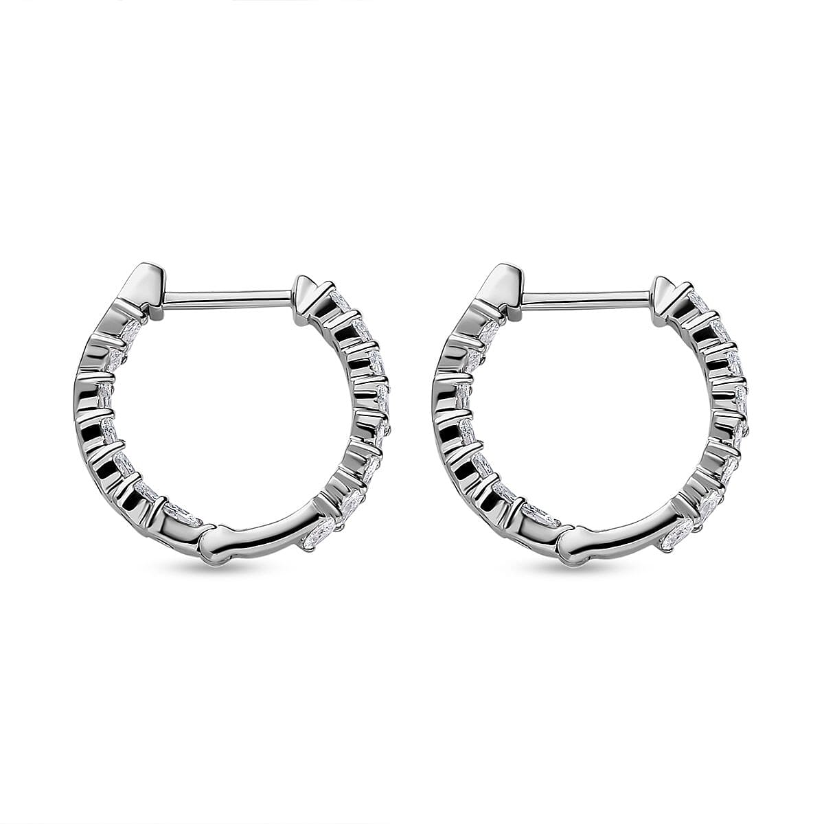 RHAPSODY 950 Platinum IGI Certified Diamond (VS-E-F) (Marquise Cut) Hoop Earrings 1.00 Ct