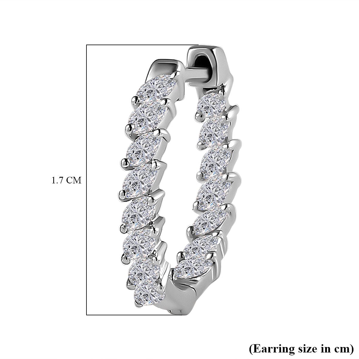 RHAPSODY 950 Platinum IGI Certified Diamond (VS-E-F) (Marquise Cut) Hoop Earrings 1.00 Ct