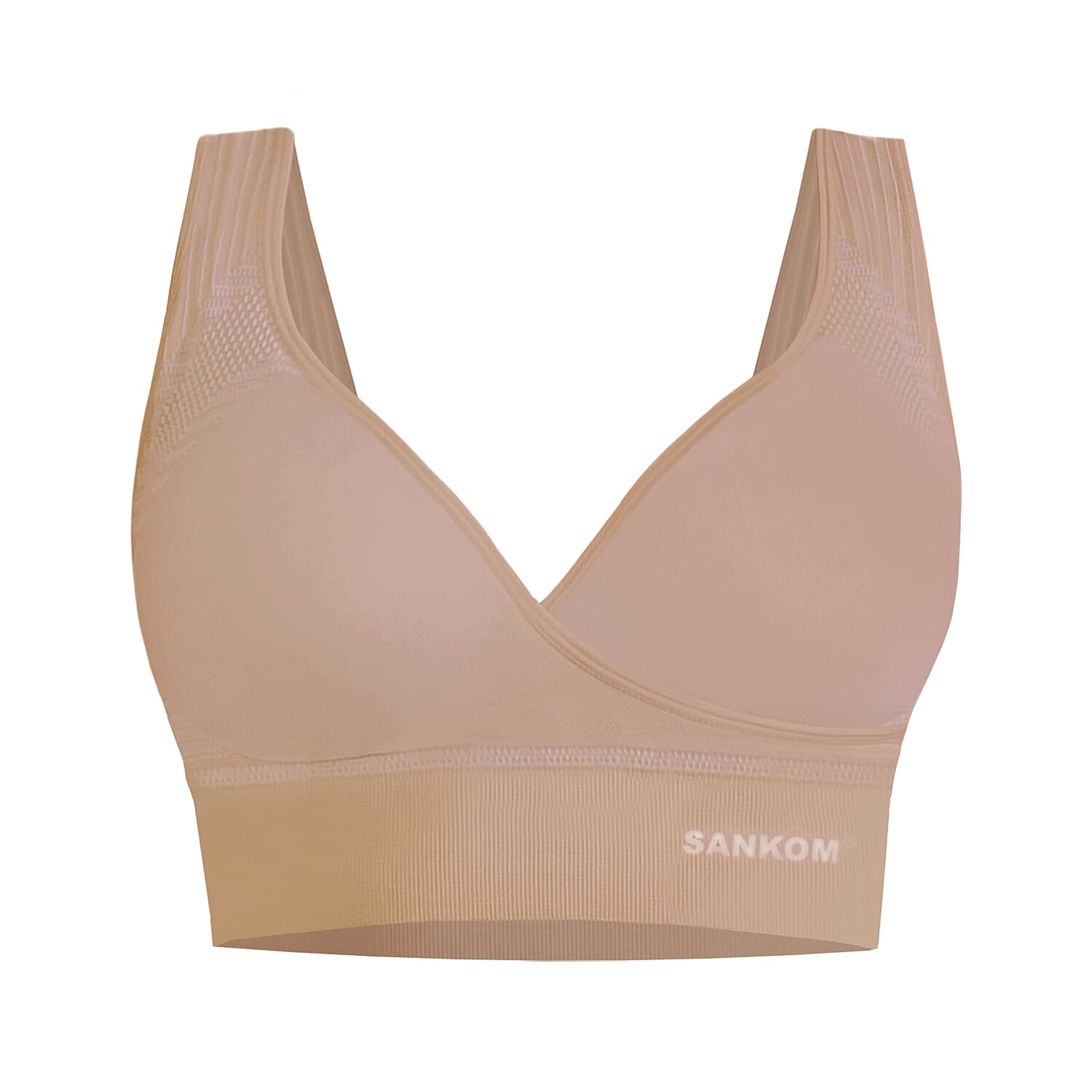 SANKOM SWITZERLAND Patent Organic Cotton Bra for Back Support (Size S, 8-10) - Beige