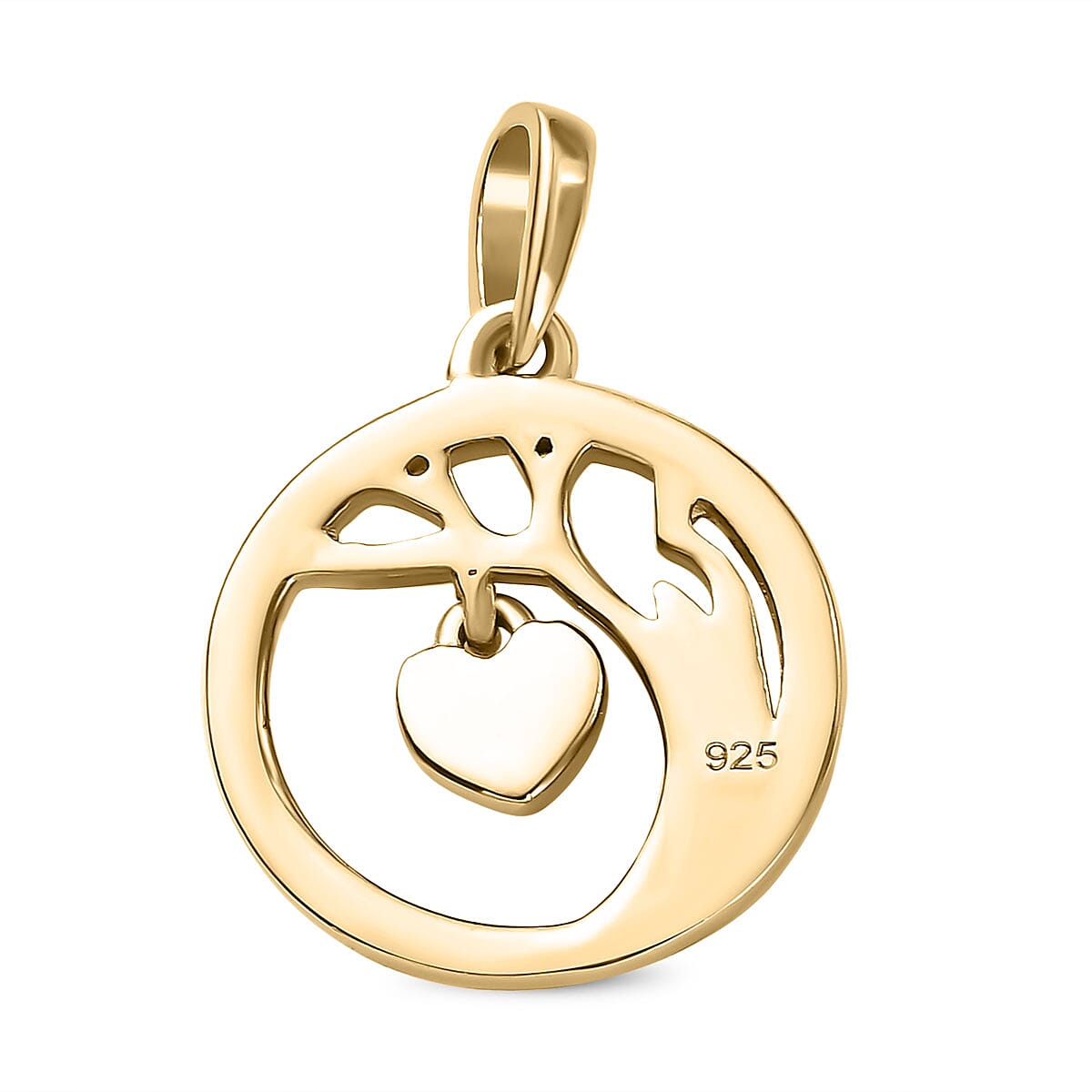 Diamond Pendant in Platinum and 18K Vermeil Overlay Sterling Silver