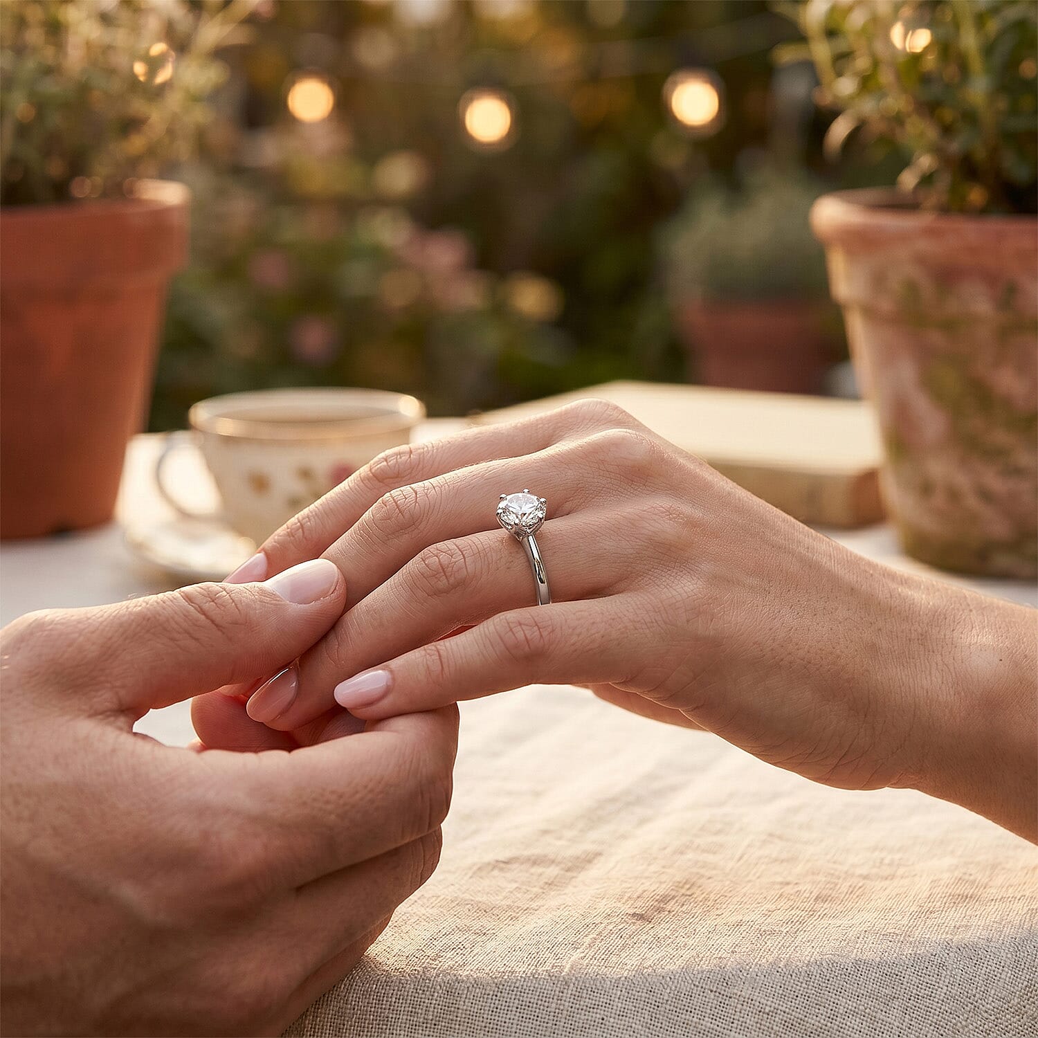 Moissanite Solitaire Ring in Sterling Silver