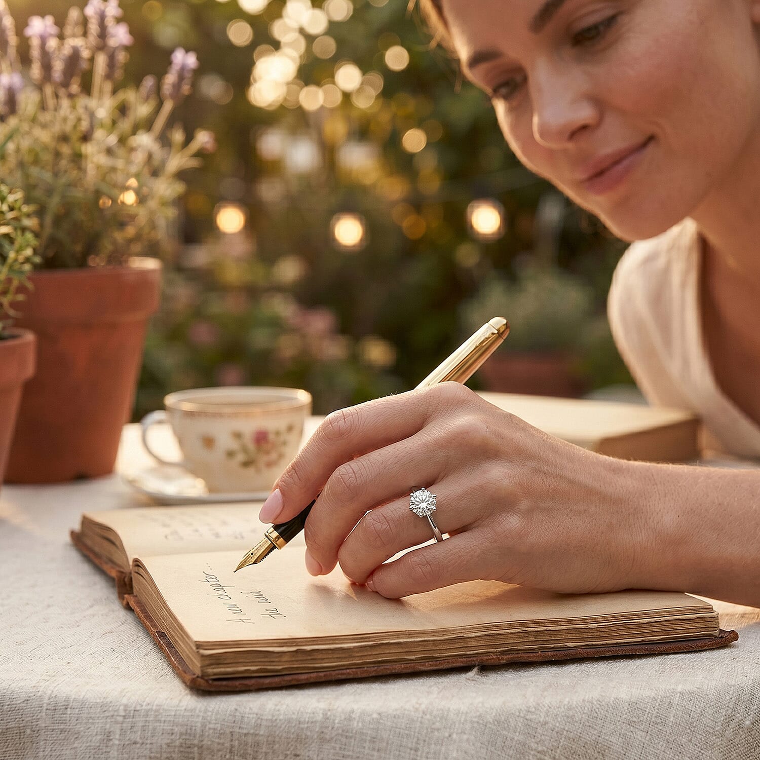Moissanite Solitaire Ring in Sterling Silver