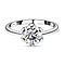 Moissanite Solitaire Ring in Sterling Silver