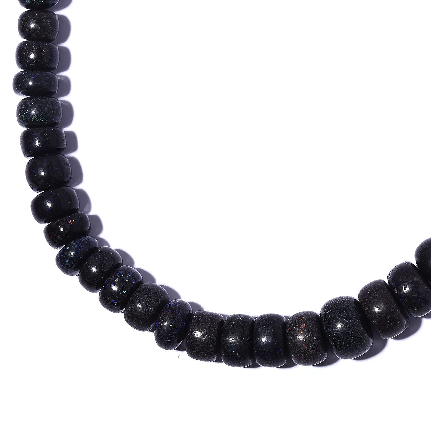 Andamooka Opal Beads Necklace (Size - 20) With Magnetic Lock in Sterling Silver 129.70 Ct.