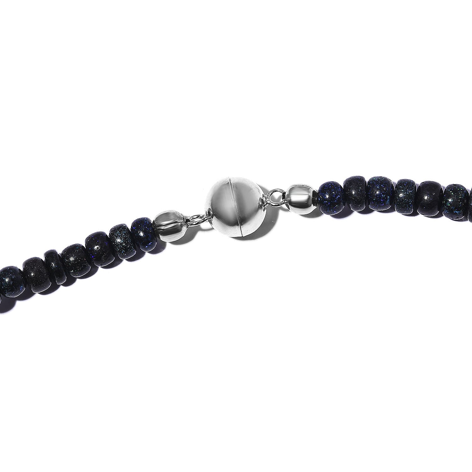 Andamooka Opal Beads Necklace (Size - 20) With Magnetic Lock in Sterling Silver 129.70 Ct.