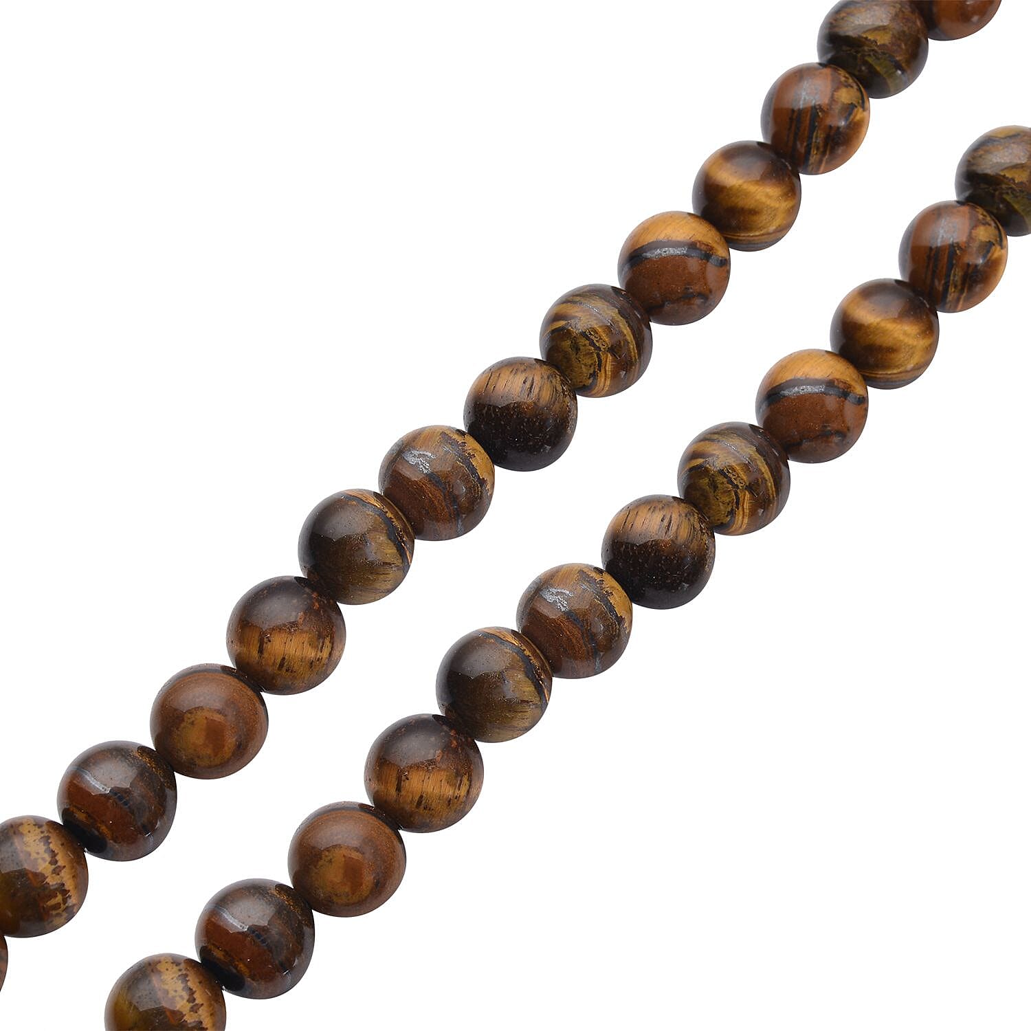 Yellow Tigers Eye and Brown Austrian Crystal Necklace (Size - 18.5 with 4 inch Extender) in Yellow Gold Tone 255.01 Ct.