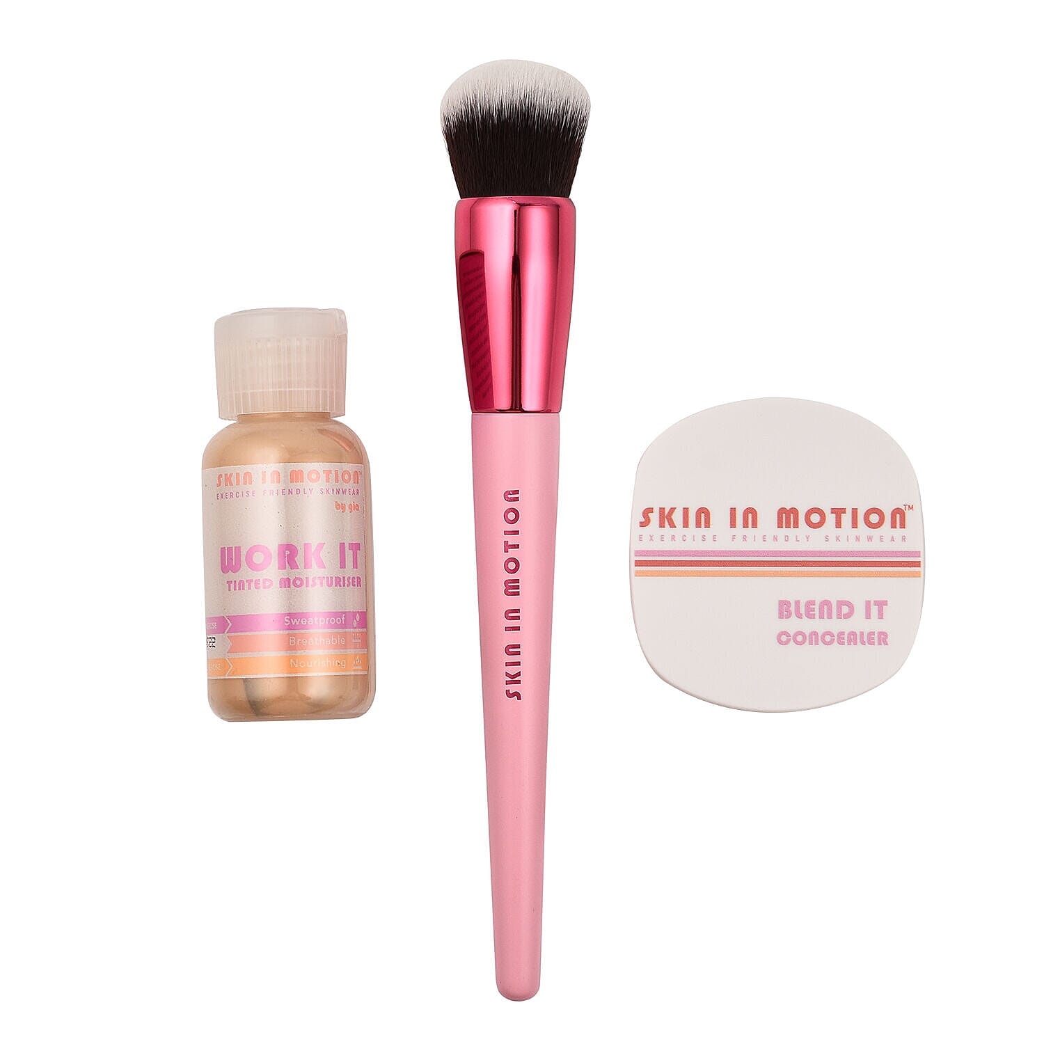 Skin in Motion- All about that Base - Tinted Moisturiser Shade 1 & Blend IT Concealer Shade 1 - (With Free Complexion Brush)