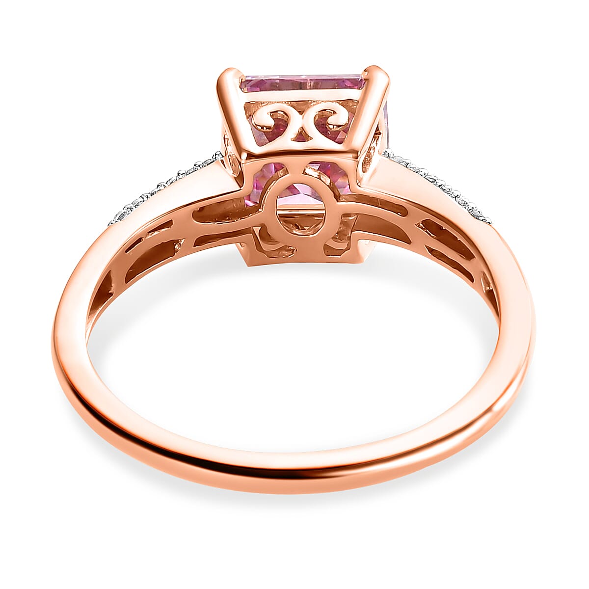 9K Rose Gold Pink and Moissanite Ring 1.88 Ct.