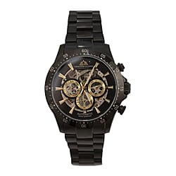 CHRISTOPHE DUCHAMP Grand Mont Automatic Movement Black Dial Watch with Black Colour Chain Strap