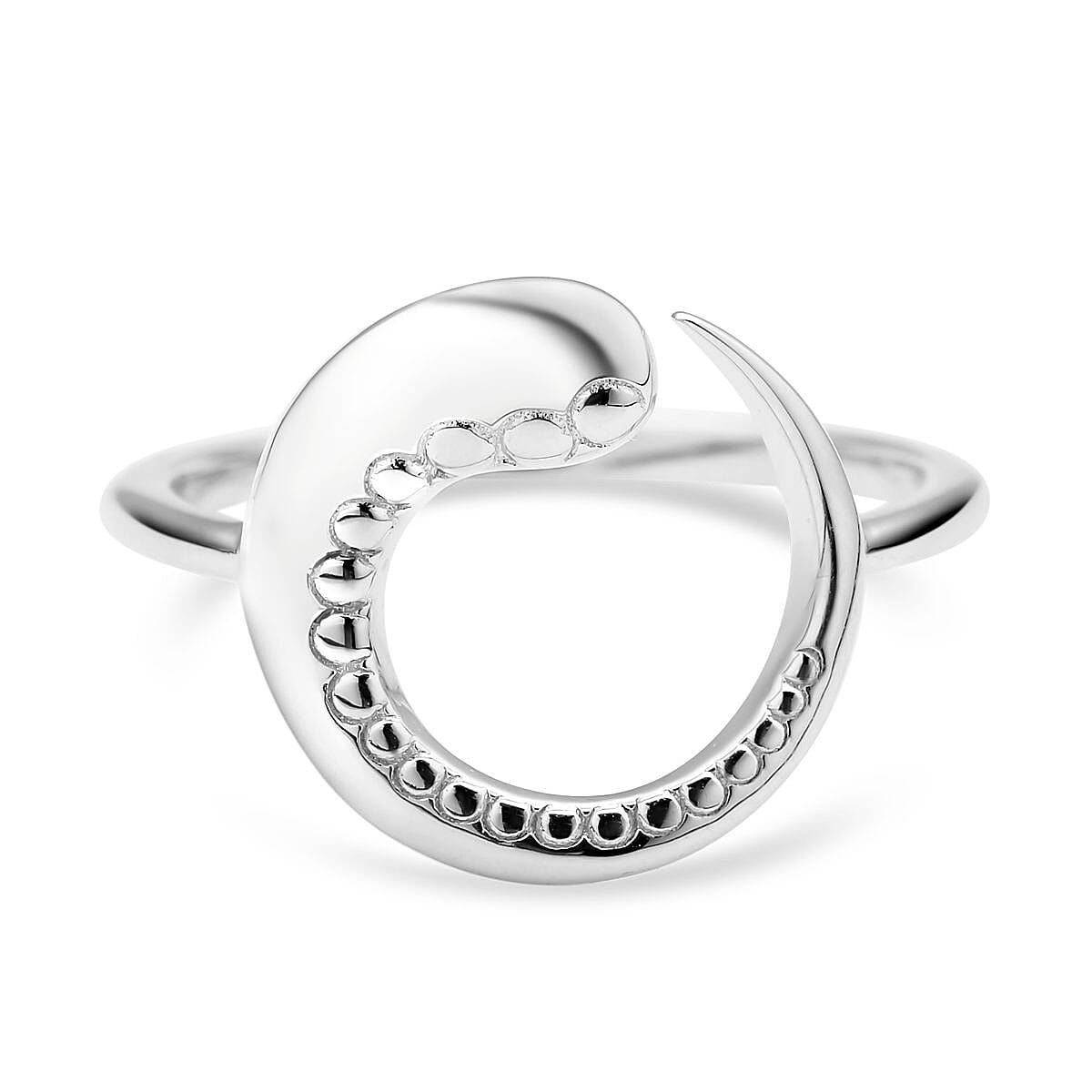LucyQ Wave Collection - Rhodium Overlay Sterling Silver Ring