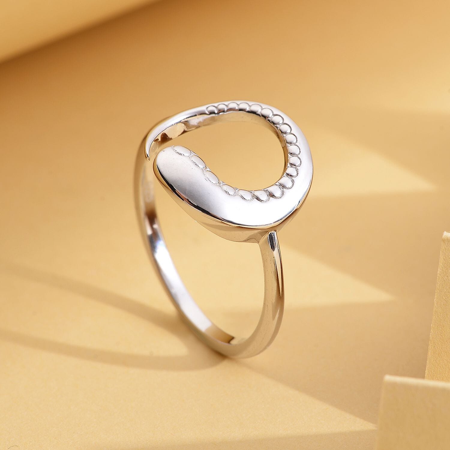 LucyQ Wave Collection - Rhodium Overlay Sterling Silver Ring