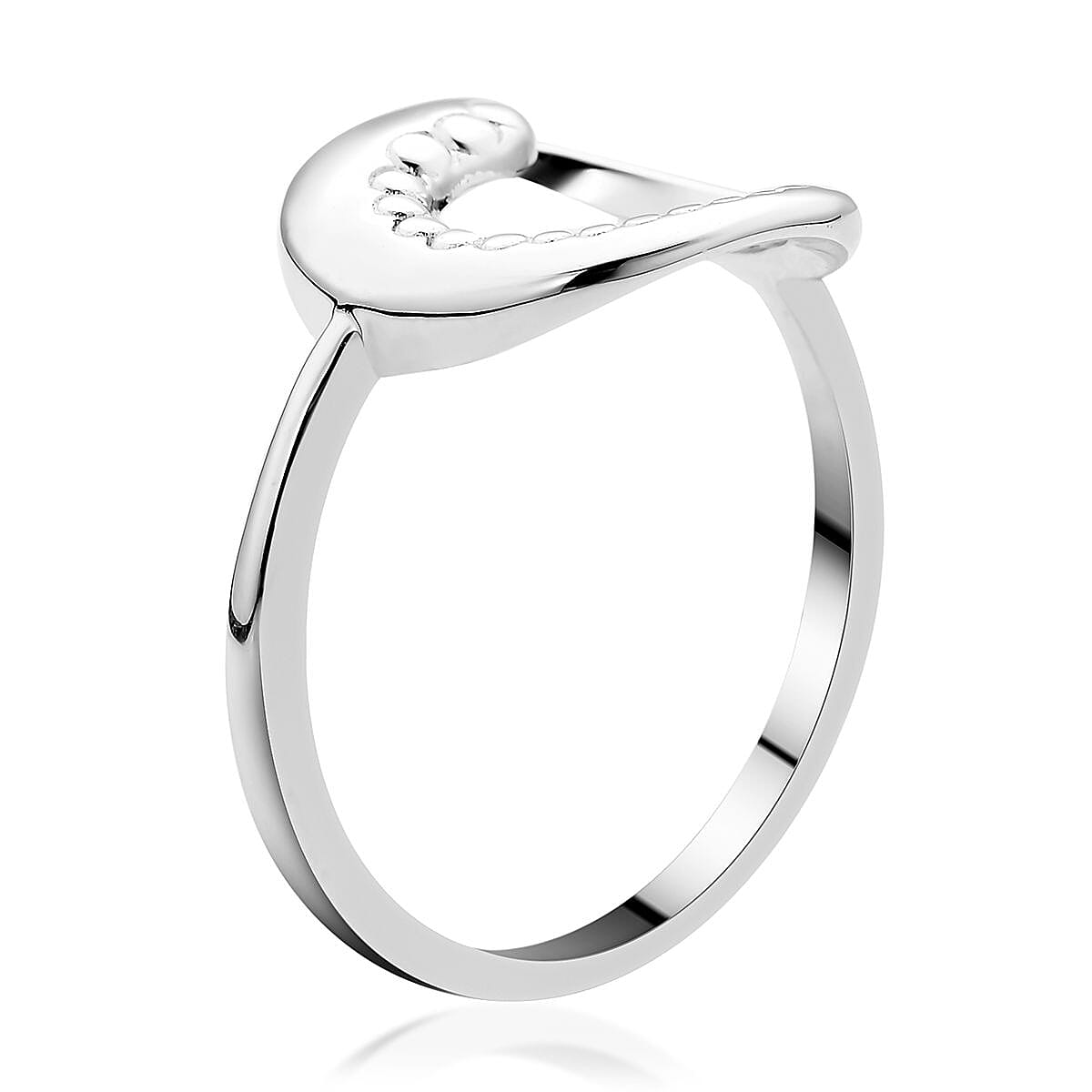 LucyQ Wave Collection - Rhodium Overlay Sterling Silver Ring