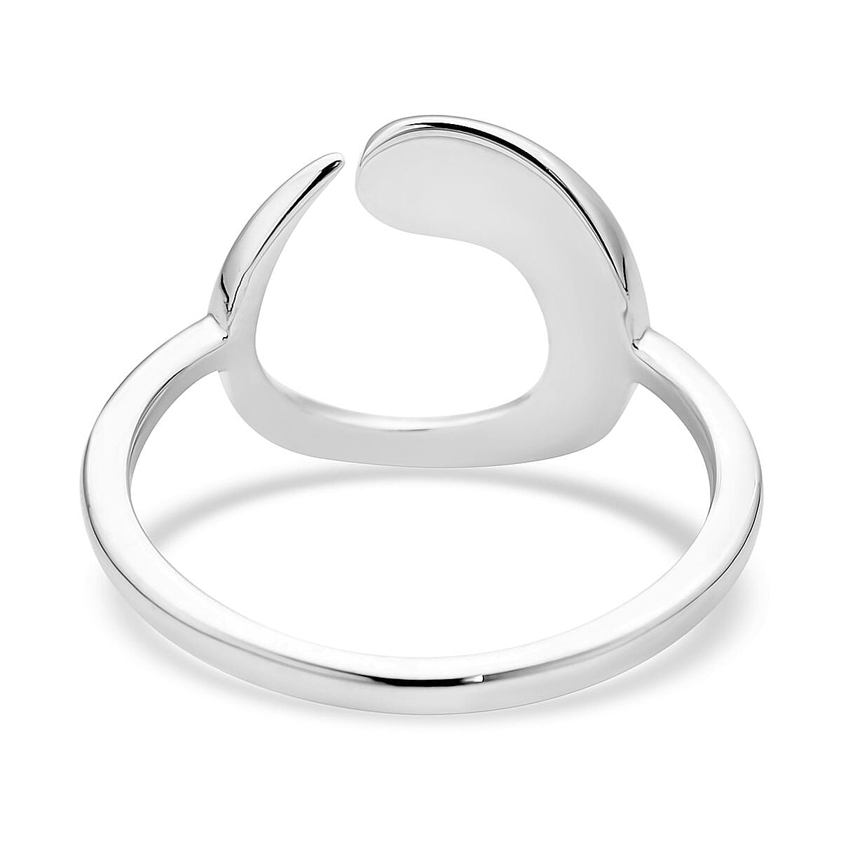 LucyQ Wave Collection - Rhodium Overlay Sterling Silver Ring