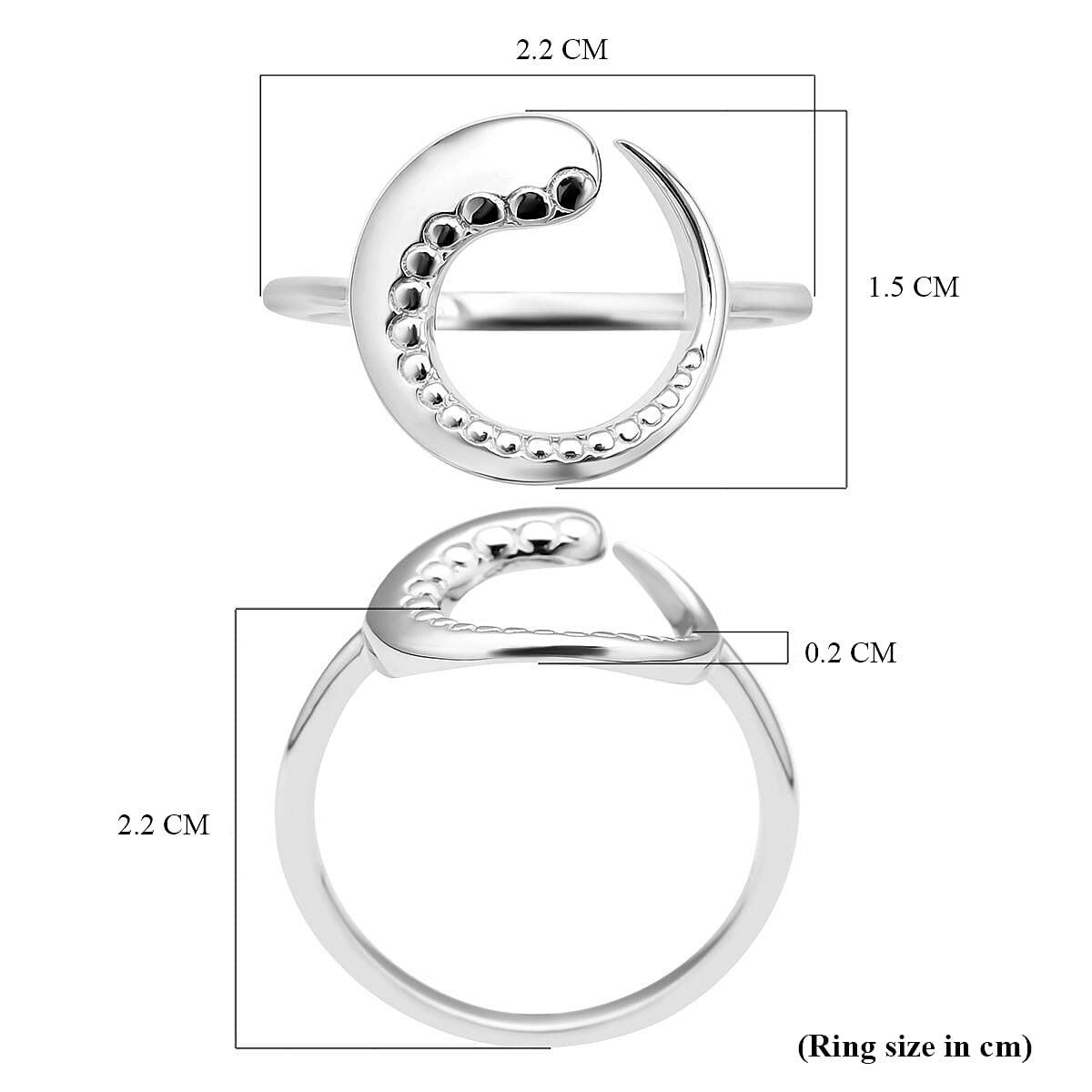 LucyQ Wave Collection - Rhodium Overlay Sterling Silver Ring
