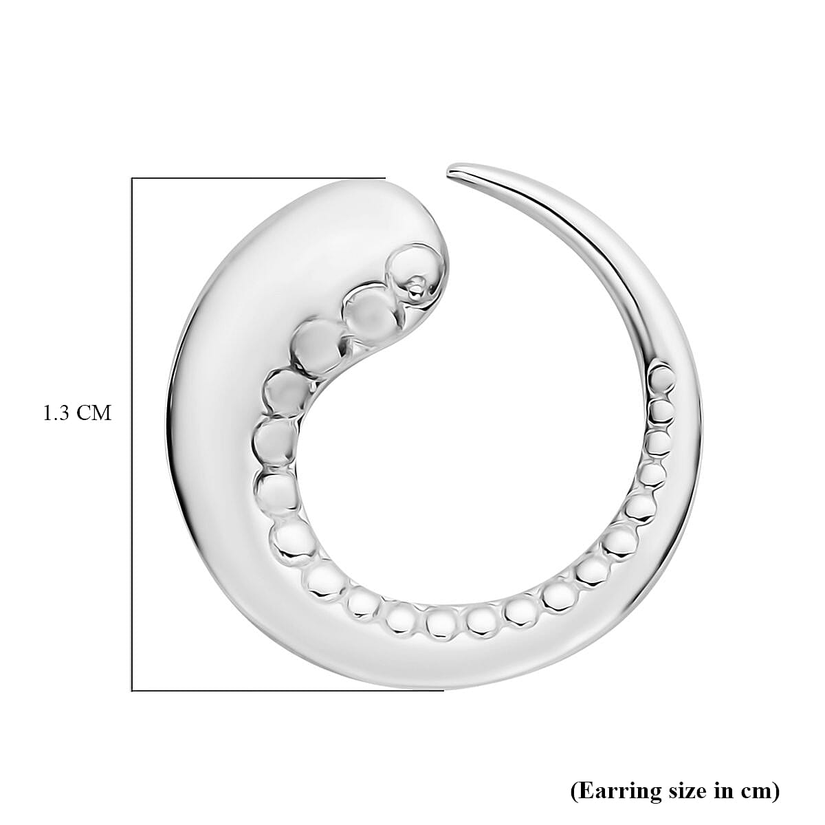 LucyQ Wave Collection - Rhodium Overlay Sterling Silver Stud Earrings (With Push Back)