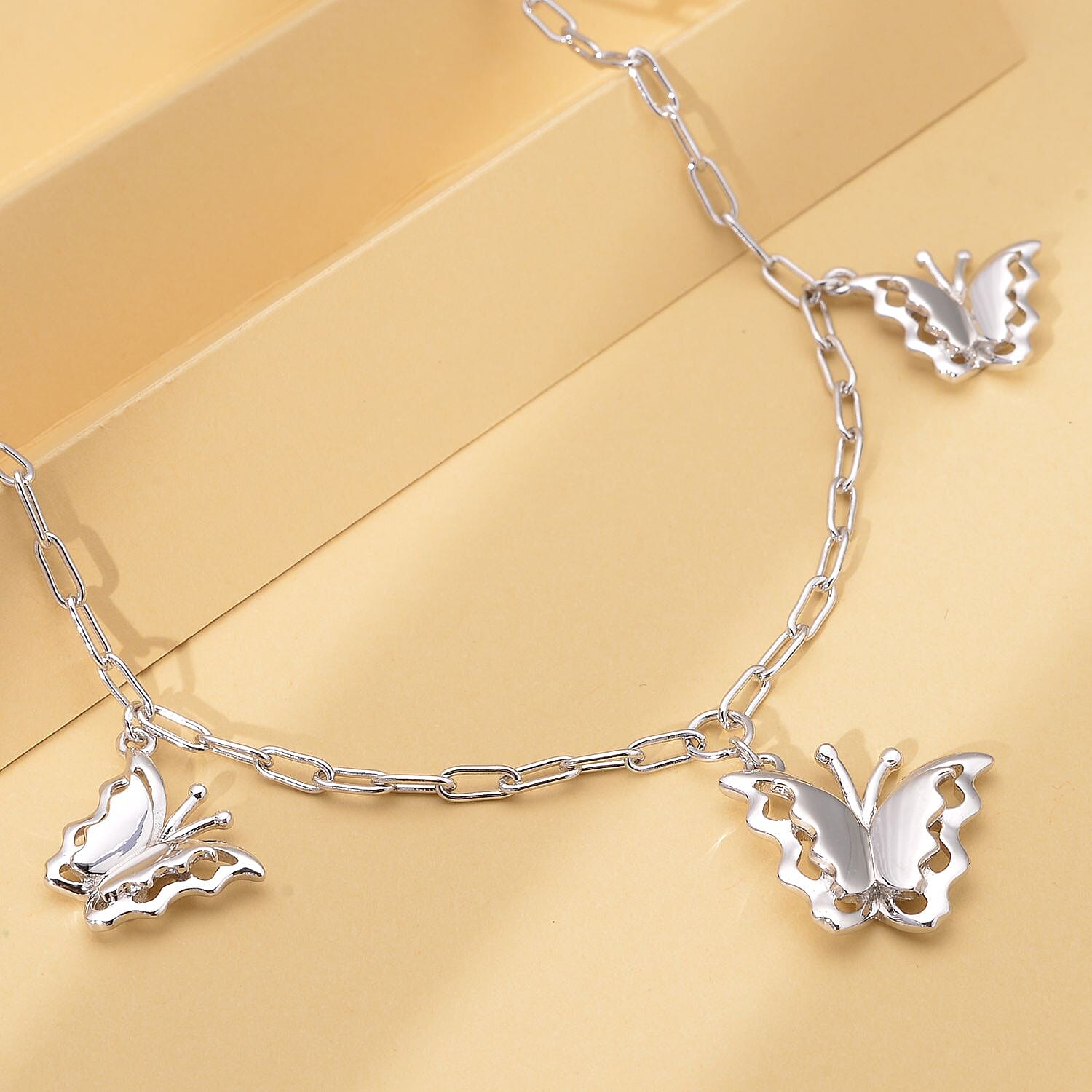 LucyQ Wings Collection - Rhodium Overlay Sterling Silver Necklace (Size 24)