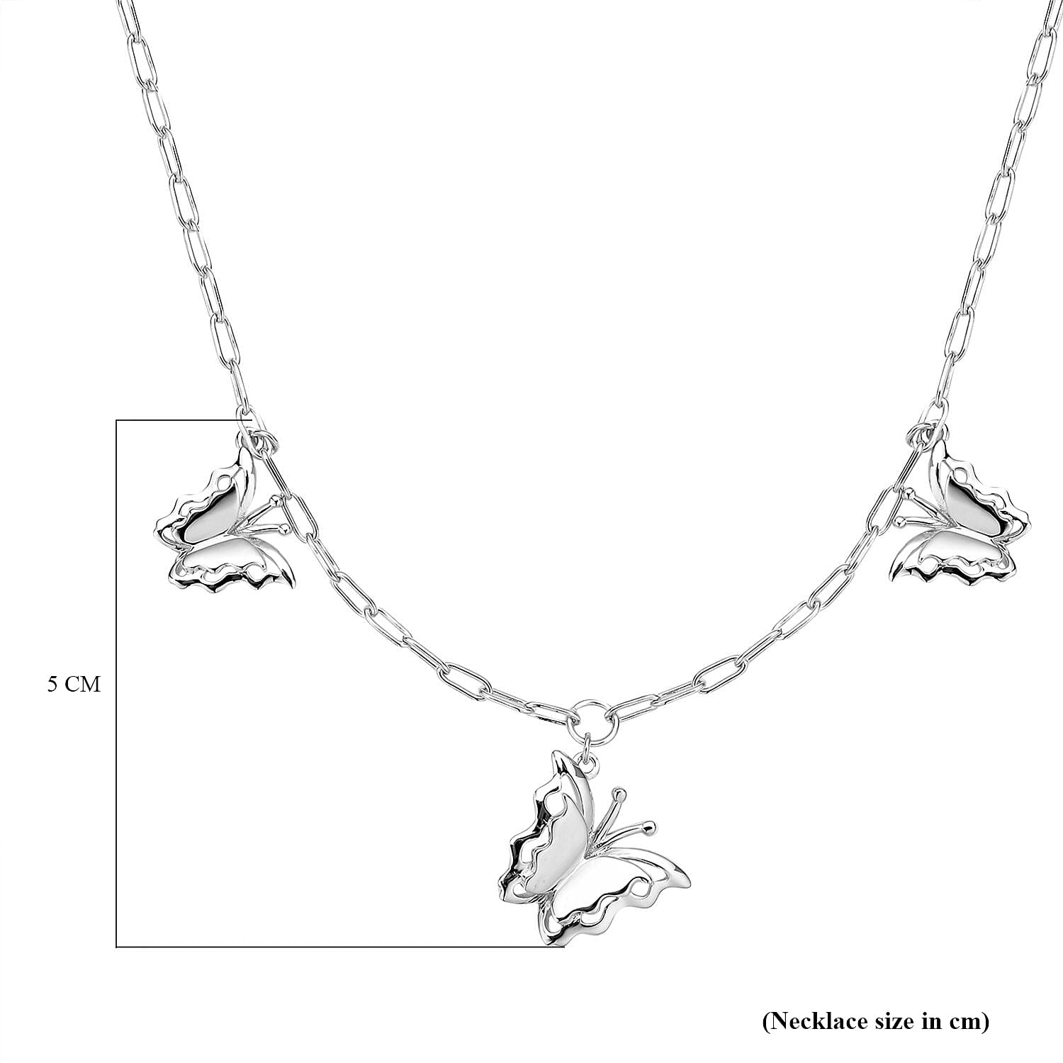 LucyQ Wings Collection - Rhodium Overlay Sterling Silver Necklace (Size 24)