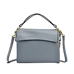 Genuine Leather Solid Crossbody Bag - Tan
