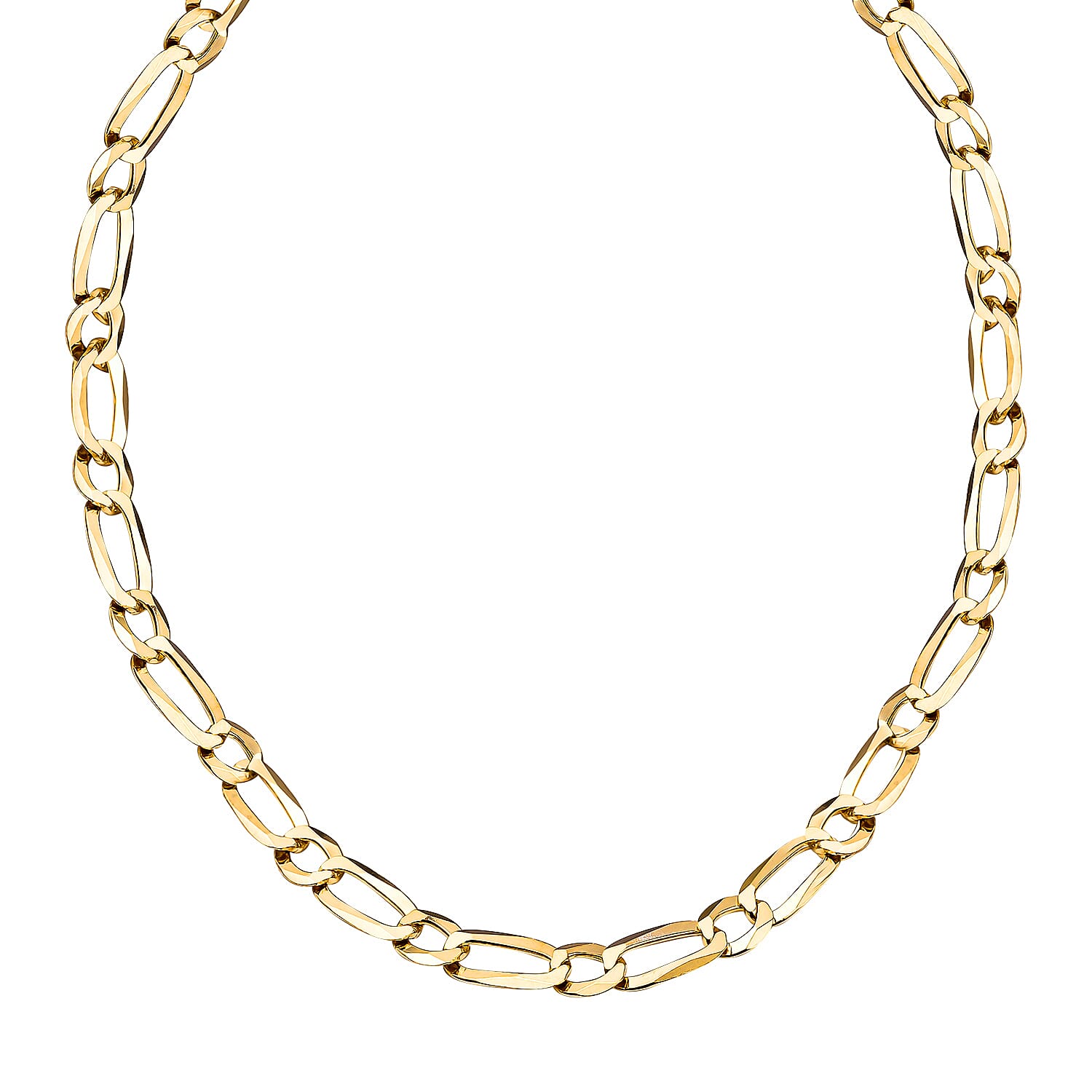  Italian Close Out - Yellow Gold Overlay Sterling Silver Figaro Necklace (Size - 24) With Lobster Clasp, Silver Wt.15.69 Gms