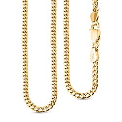 Yellow Gold Overlay Sterling Silver Bombe Miami Cuban Bracelet (Size - 8) with Lobster Clasp, Silver Wt. 9.09 Gms