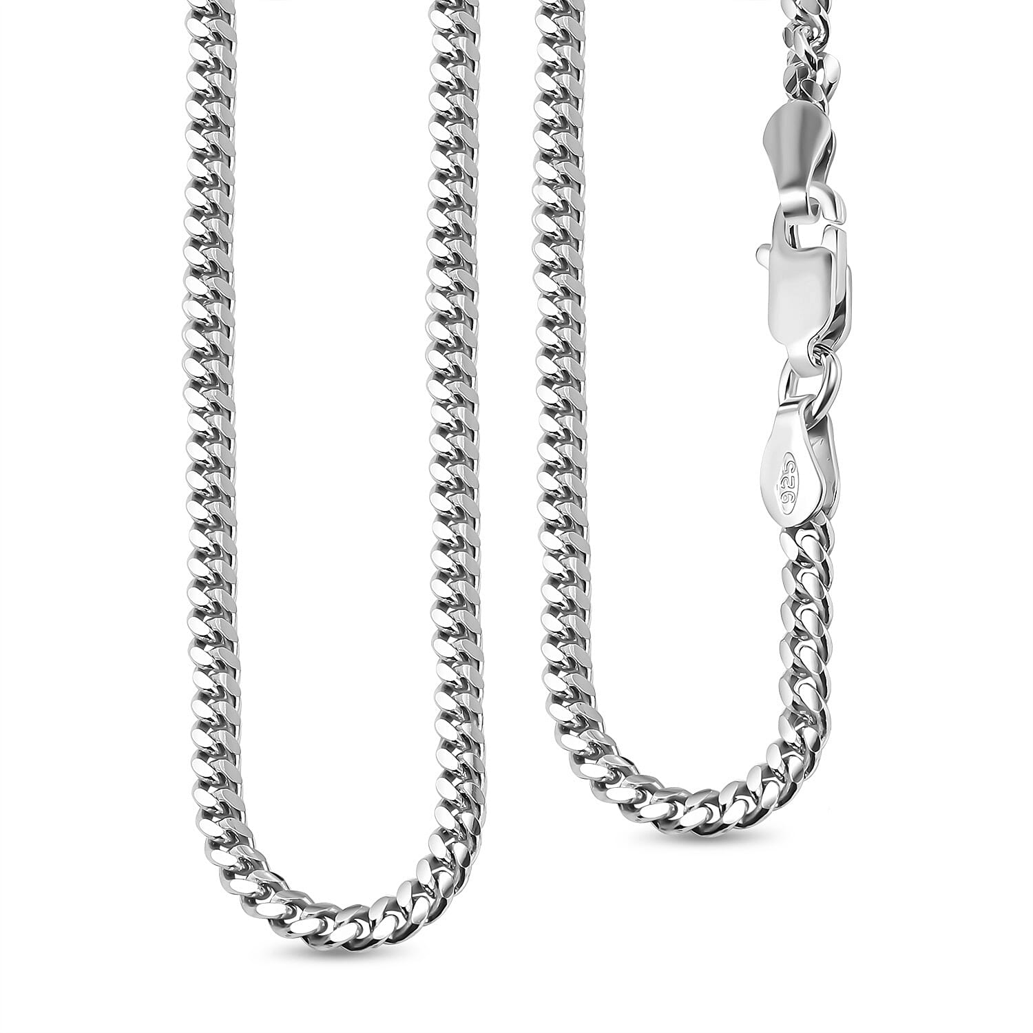 Italian Made- Sterling Silver Bombe Miami Cuban Necklace (Size - 20), Silver Wt. 9.74 Gms