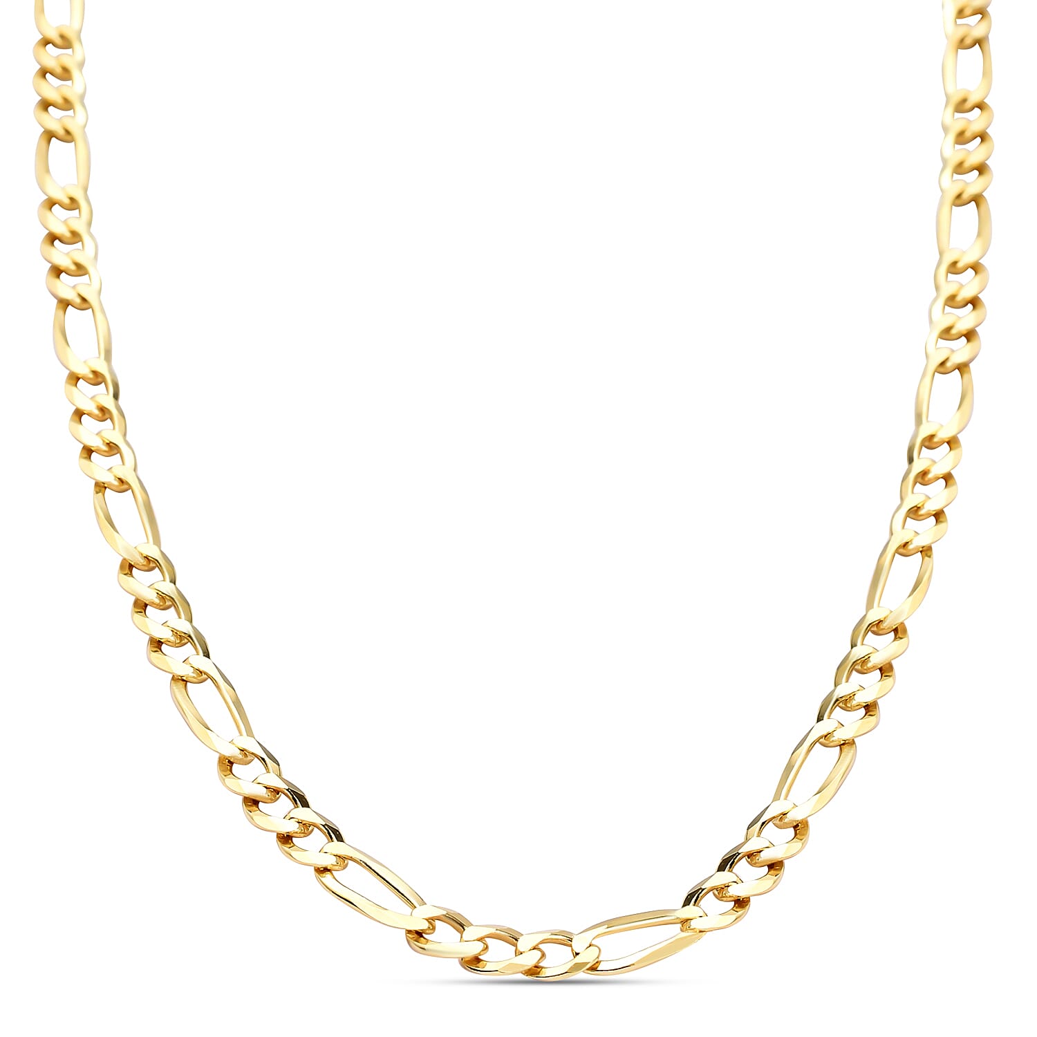 Italian Close Out - Yellow Gold Overlay Sterling Silver Figaro Necklace (Size - 24), Silver Wt. 9.75 Gms