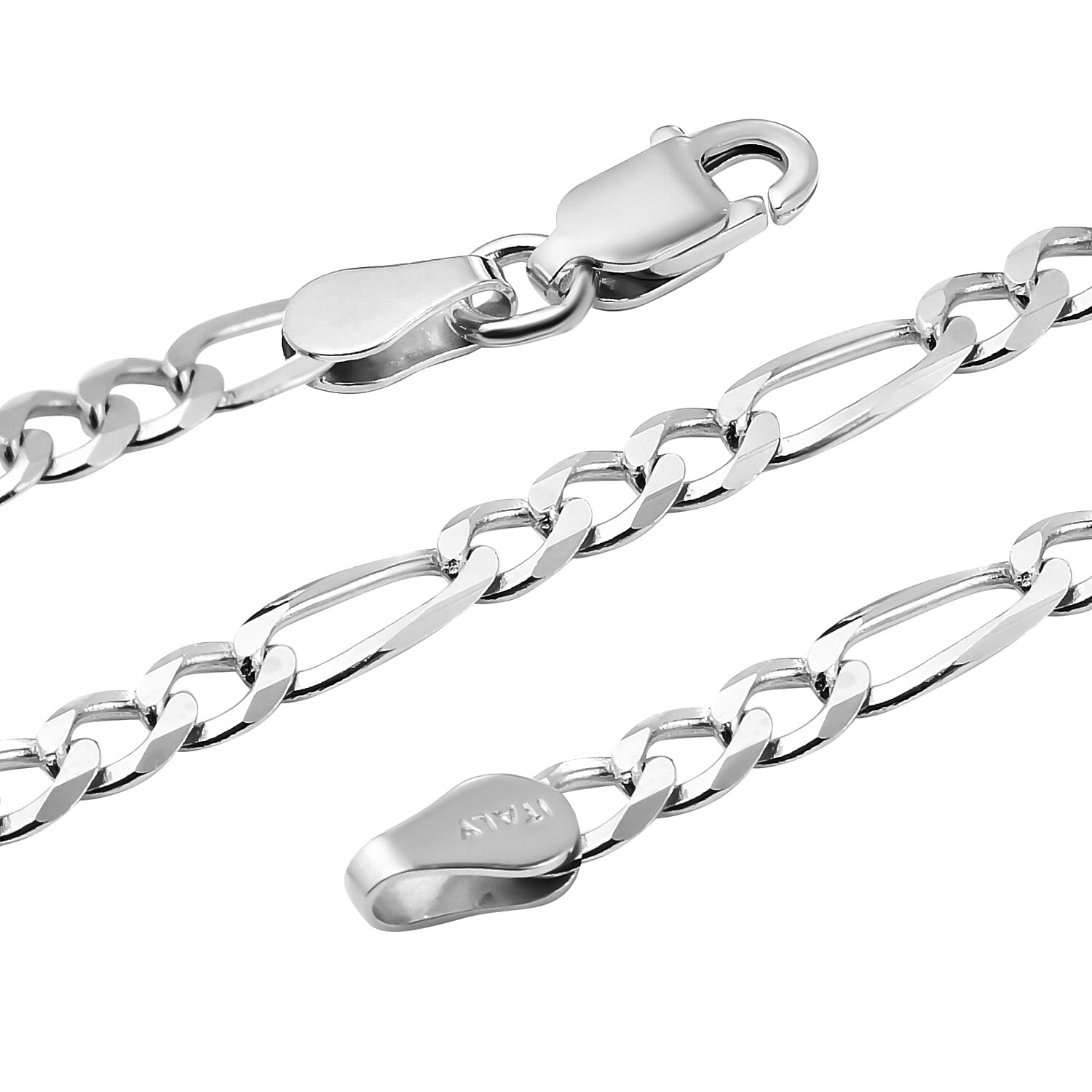 Italian Made Close Out - Sterling Silver Figaro Necklace (Size - 18) With Lobster Clasp 7.76 Gms.
