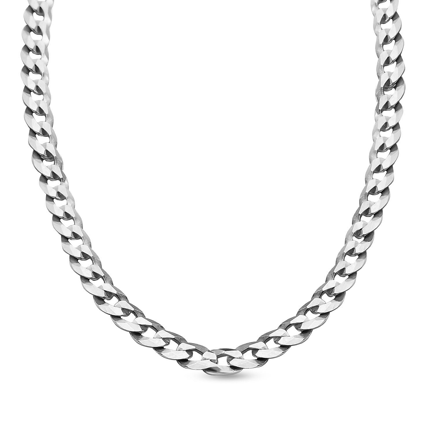 Vicenza Luxury Edition - Sterling Silver Curb Necklace (Size - 20)