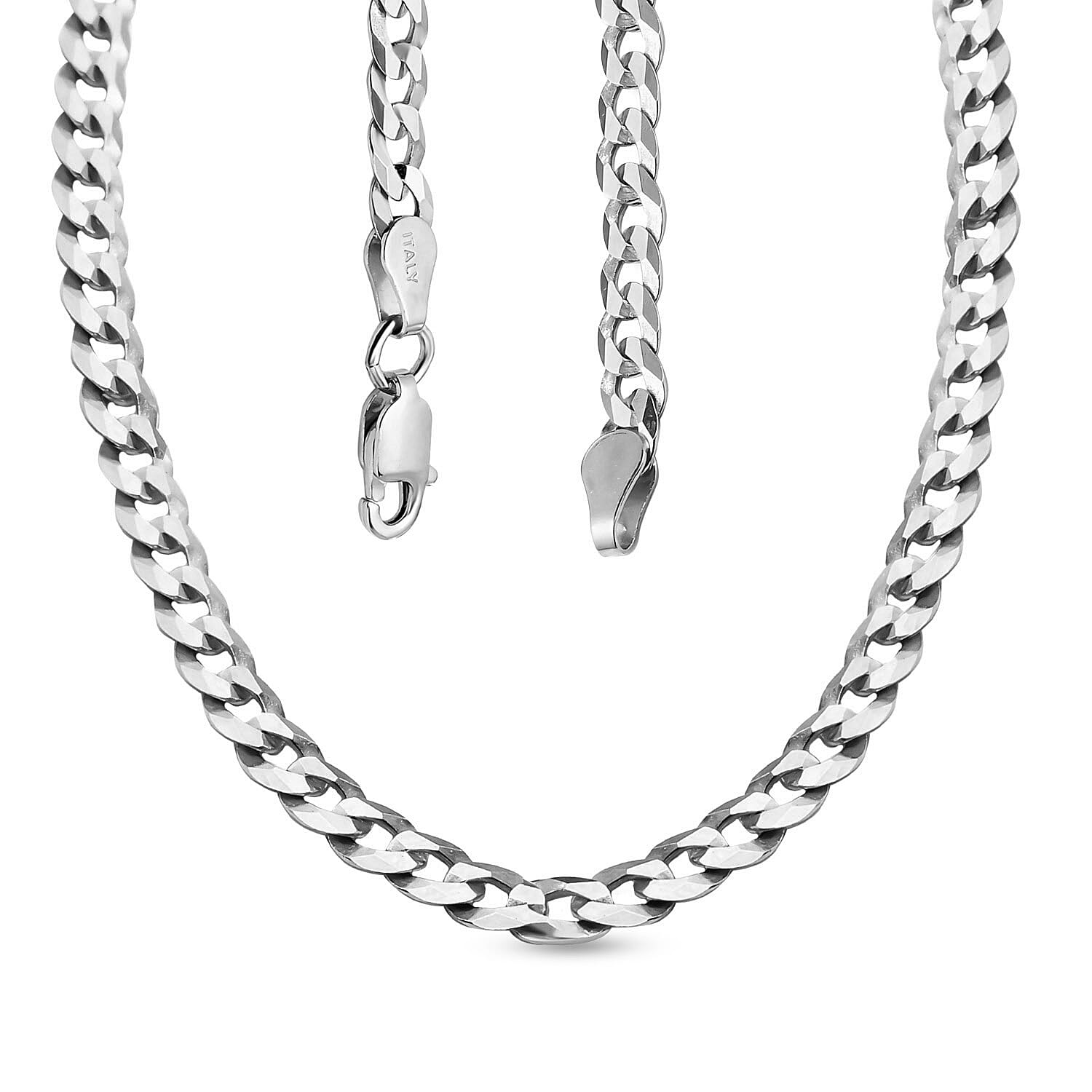 Vicenza Luxury Edition - Sterling Silver Curb Necklace (Size - 20)