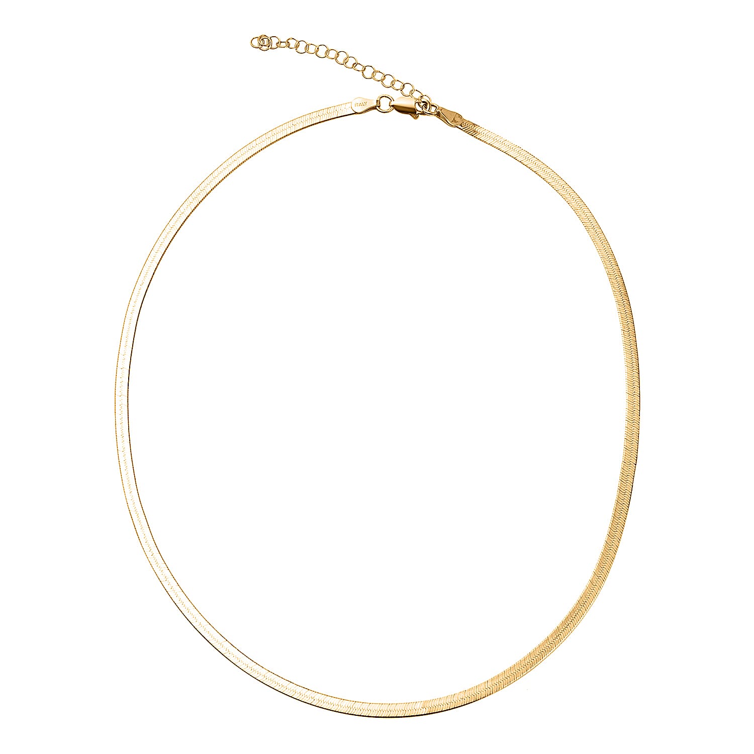  Yellow Gold Overlay Sterling Silver Necklace (Size - 16 with 2 inch Extender) with Lobster Clasp, Silver Wt. 5.38 Gms